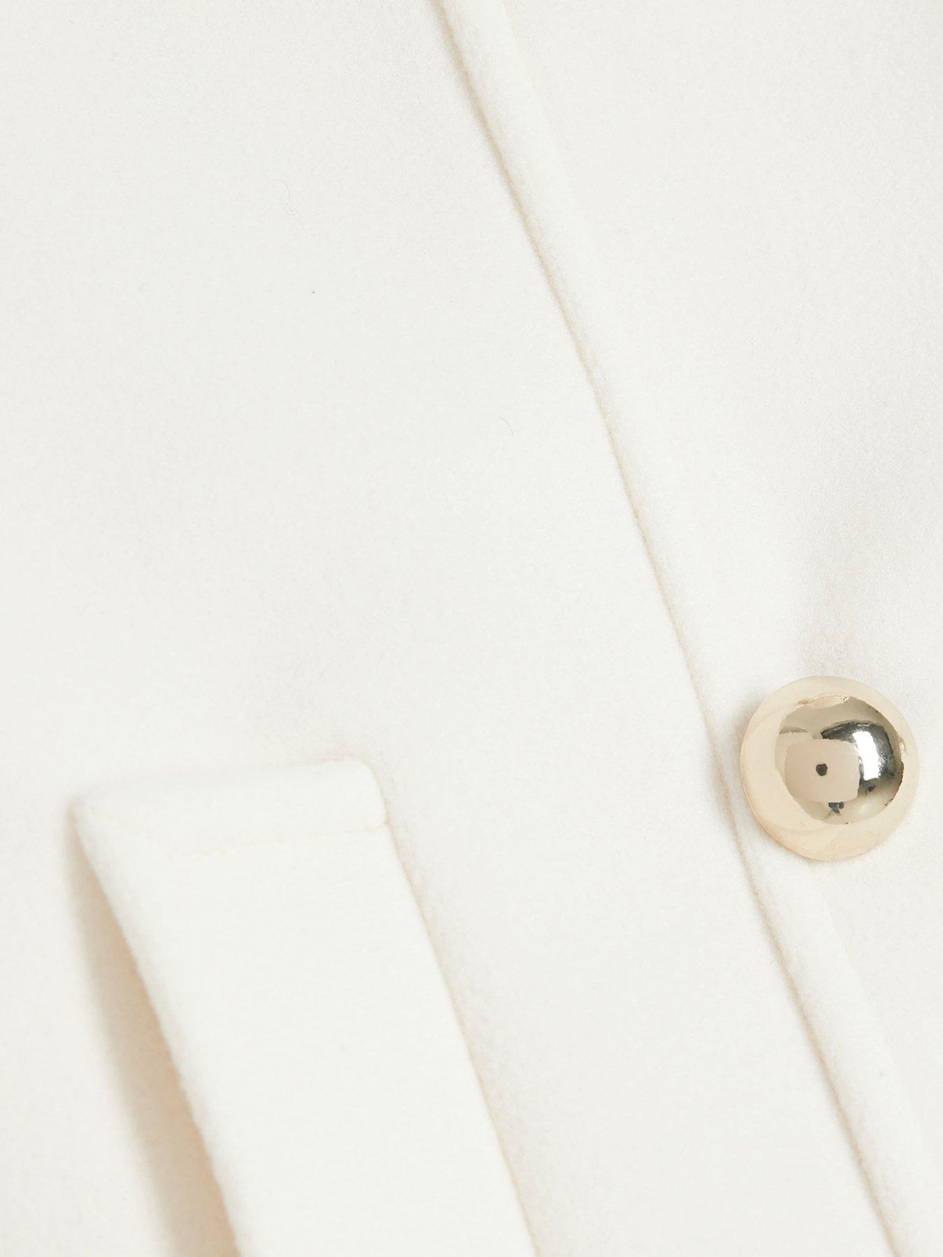 Image 5 of 6 of River Island Cropped Military Jacket - Cream