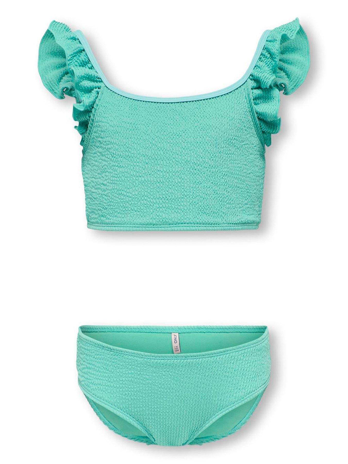 Image 1 of 3 of Only Kids Girls Textured Bikini - Pool Blue