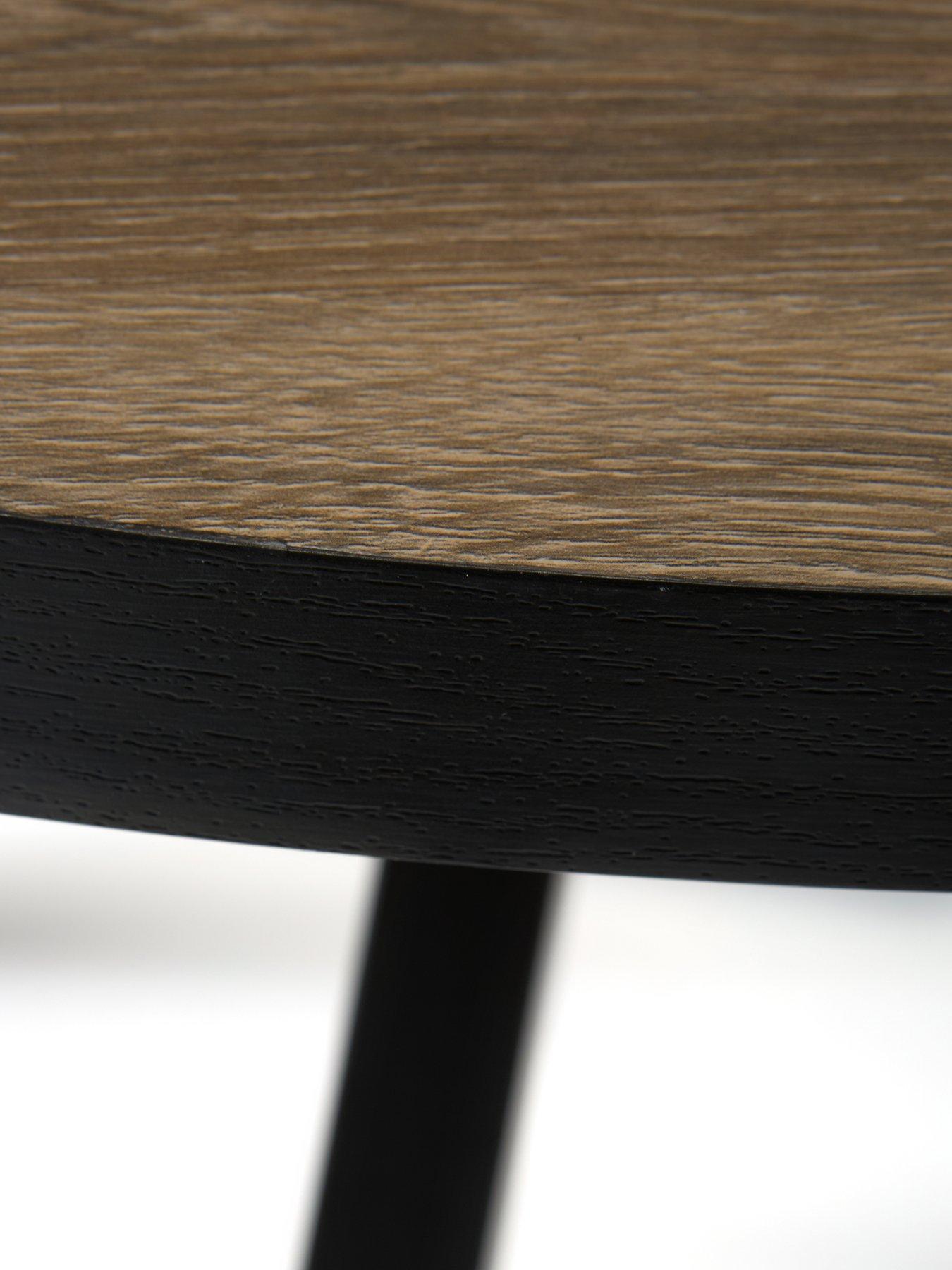 Image 6 of 7 of The Very Collection Oslo 120 cm Round Oak/Black Dining Table + 4 Sorena Grey&nbsp;Dining Chairs - FSC&reg; Certified
