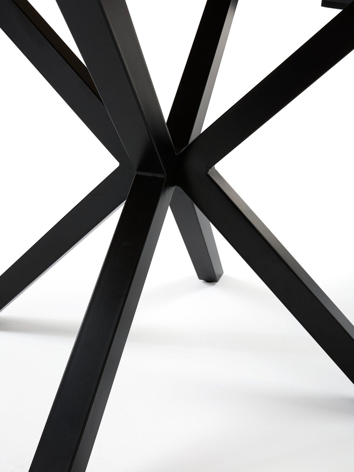 Image 7 of 7 of The Very Collection Oslo 120 cm Round Oak/Black Dining Table + 4 Sorena Grey&nbsp;Dining Chairs - FSC&reg; Certified