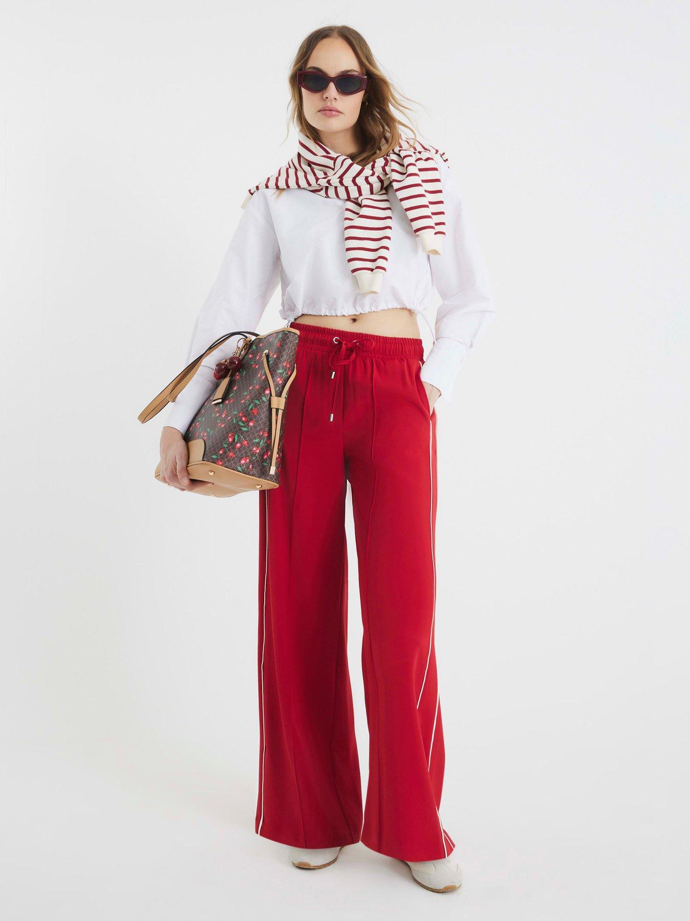 river-island-wide-leg-side-stripe-trouser-redfront