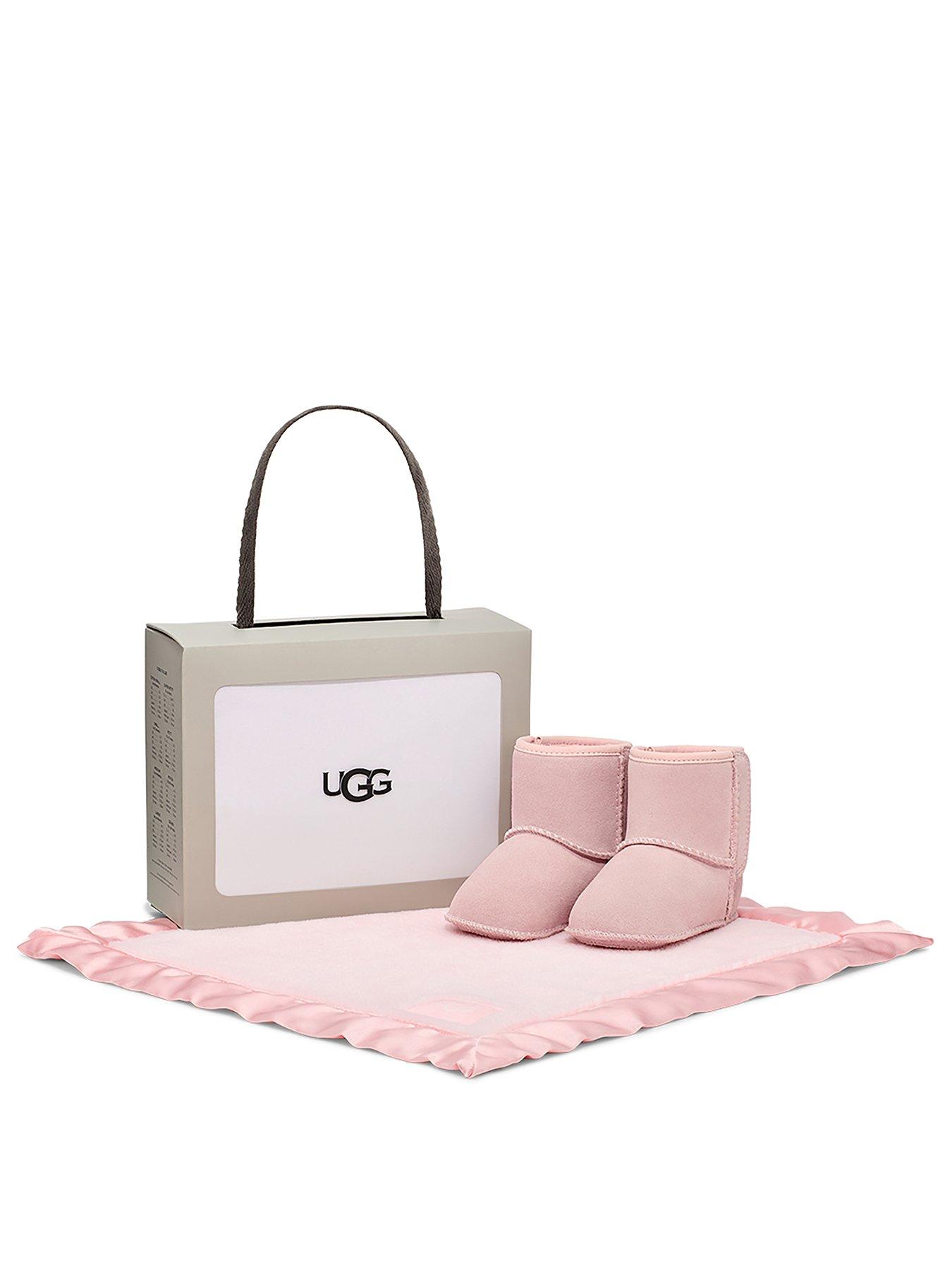 Image 2 of 5 of UGG Kids Baby Classic Boots And Lovey Blanket - Pink
