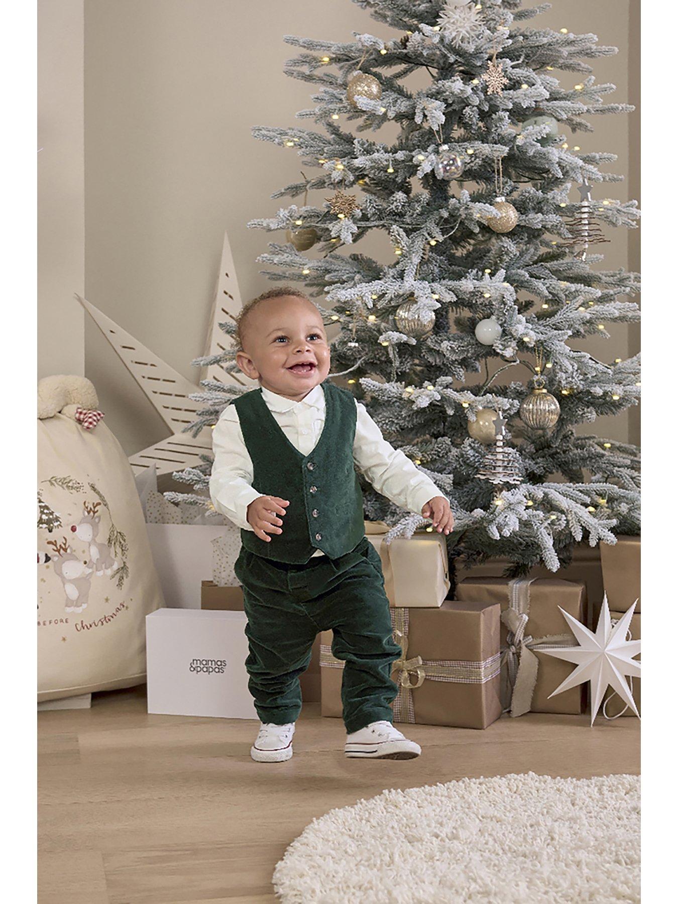 mamas-papas-baby-boys-3-piece-velour-suit-set-greenstillFront