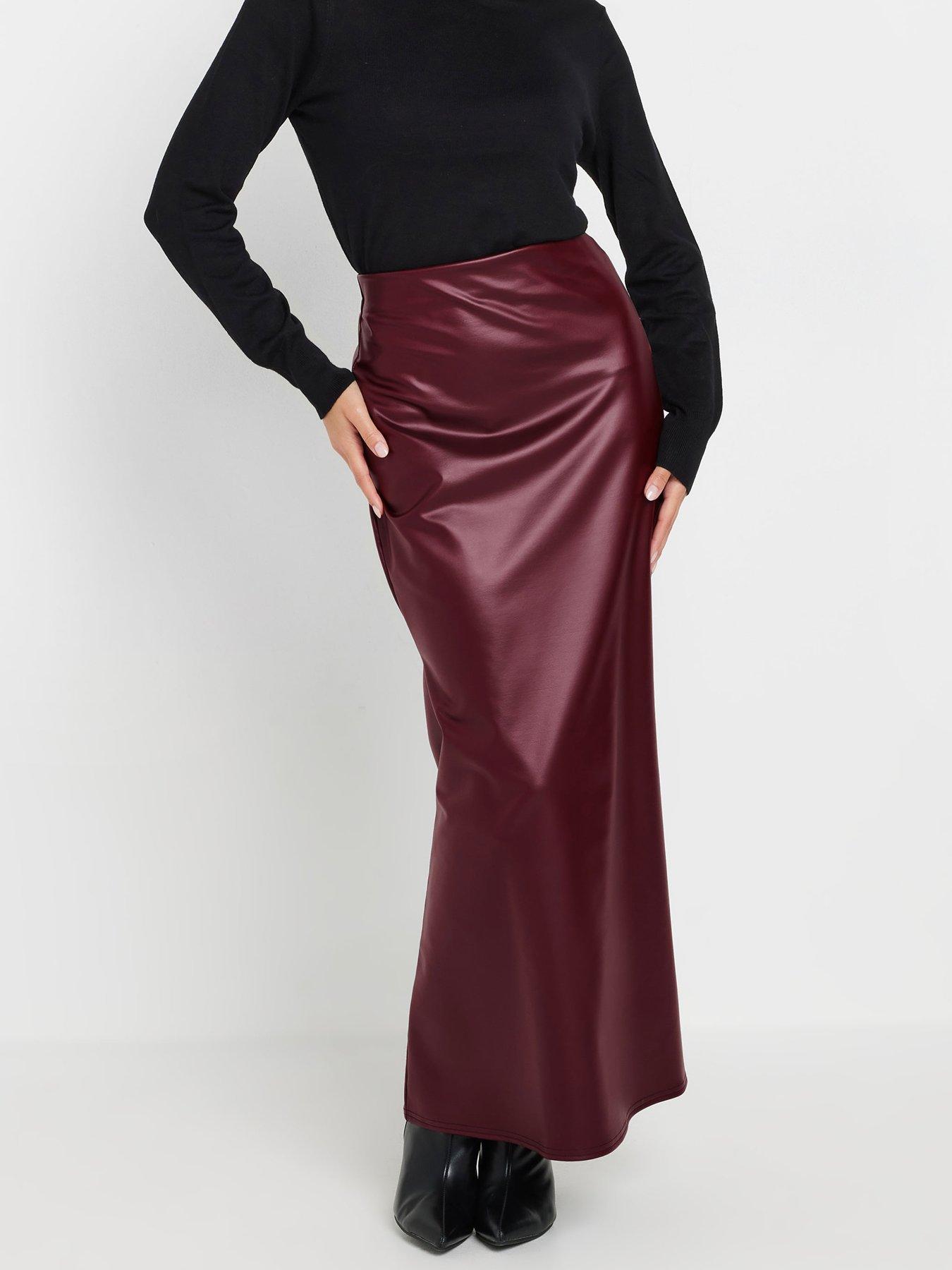 pixiegirl-petite-matte-pu-skirt-red