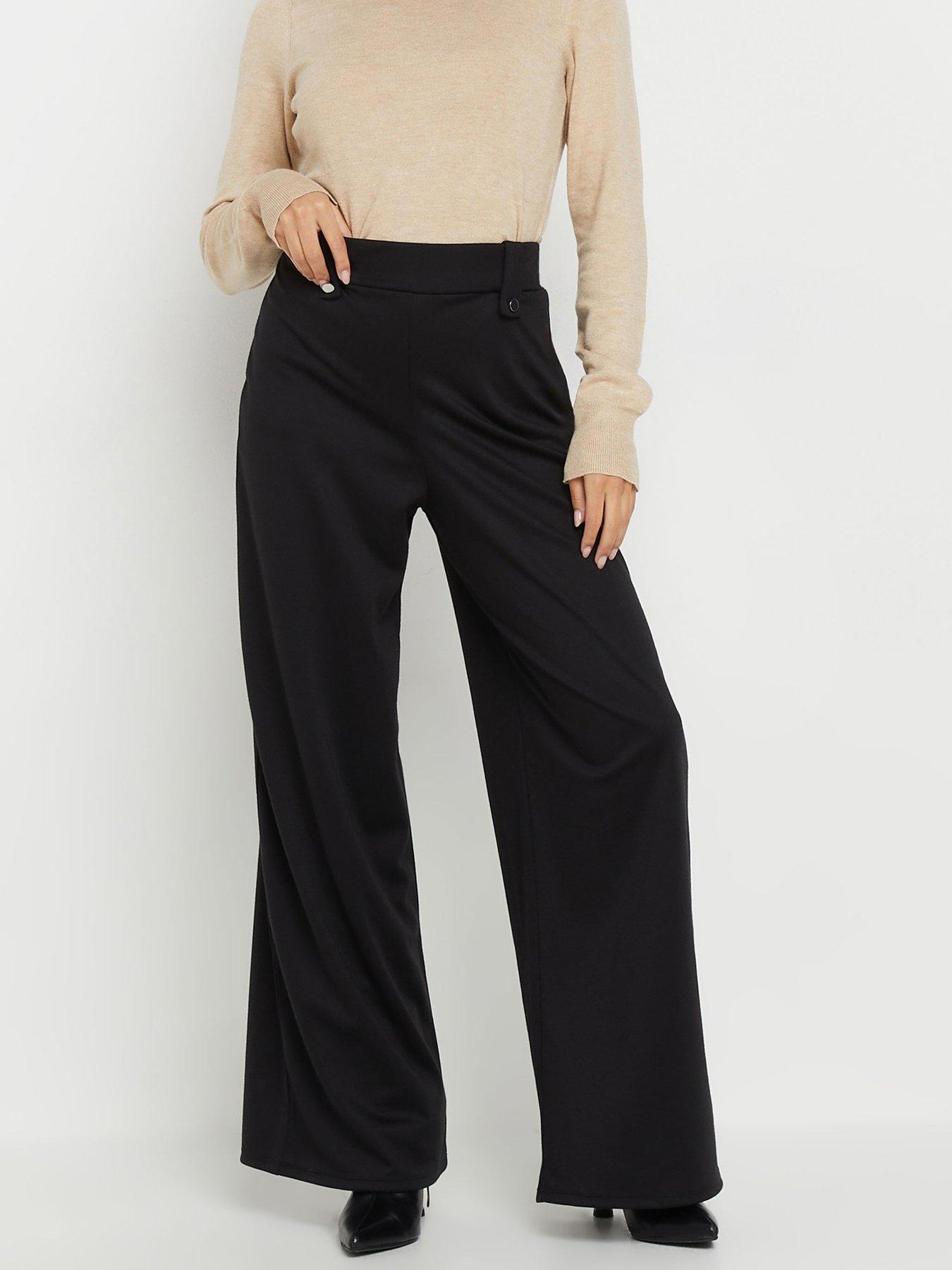 pixiegirl-petite-button-tab-ponte-wide-leg-trousers-black