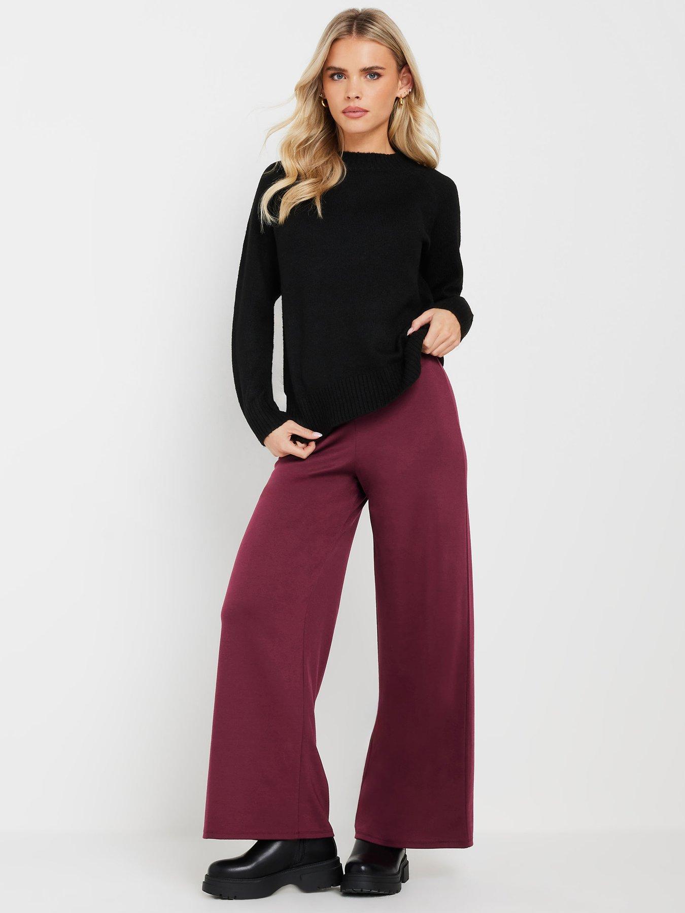 pixiegirl-petite-button-tab-ponte-wide-leg-trousers-redback