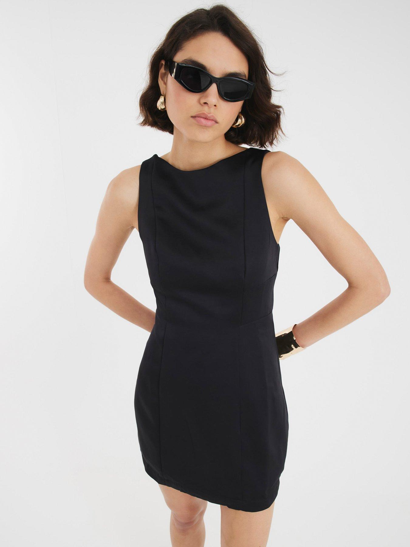 Image 1 of 3 of River Island Shift Mini Dress - Black