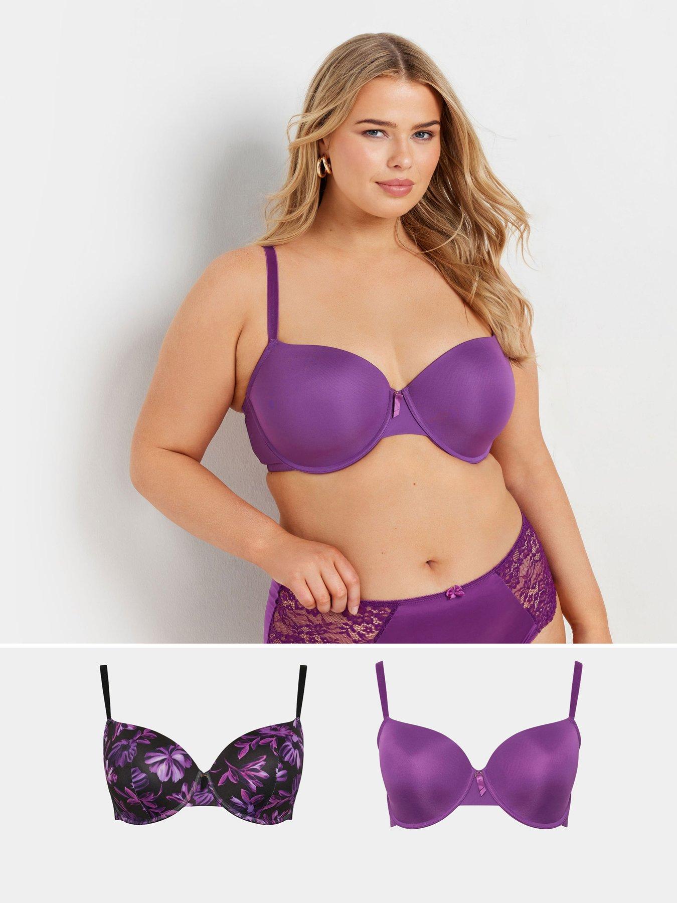 yours-curve-2-pack-floral-padded-bra-purple