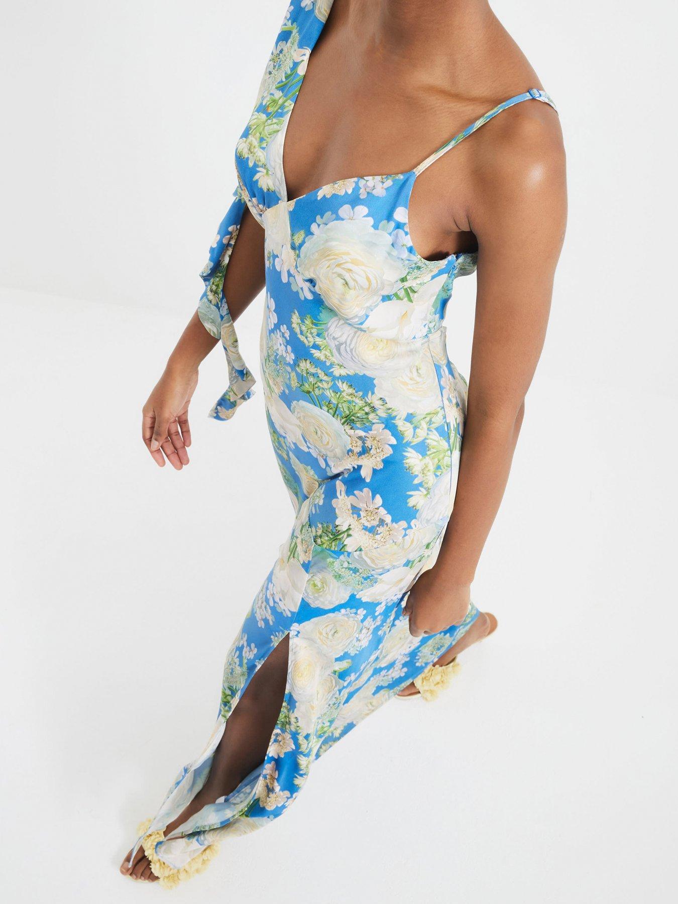 river-island-ruffle-bias-slip-dress-blueoutfit