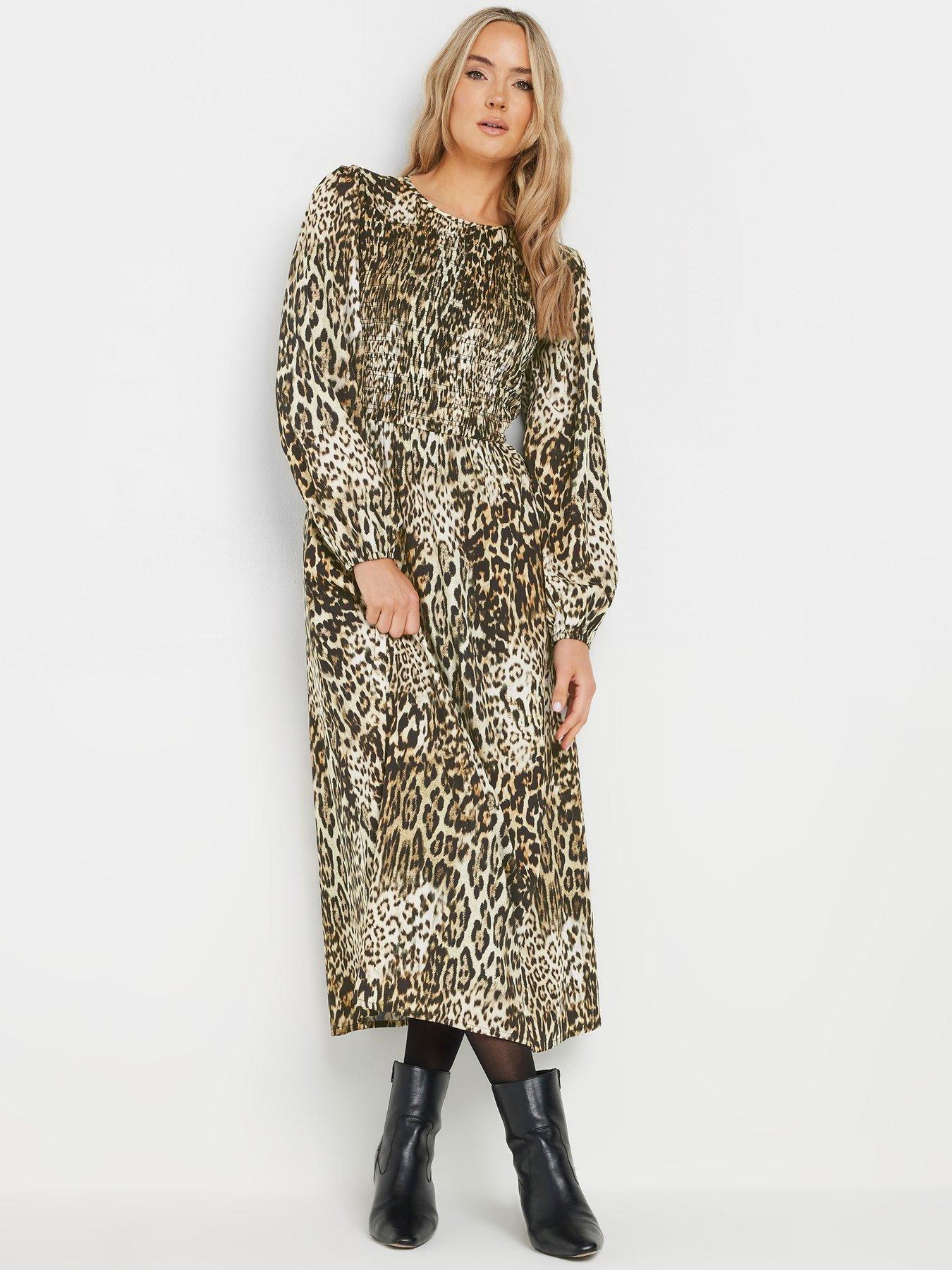 long-tall-sally-animal-shirred-midaxi-dress-natural