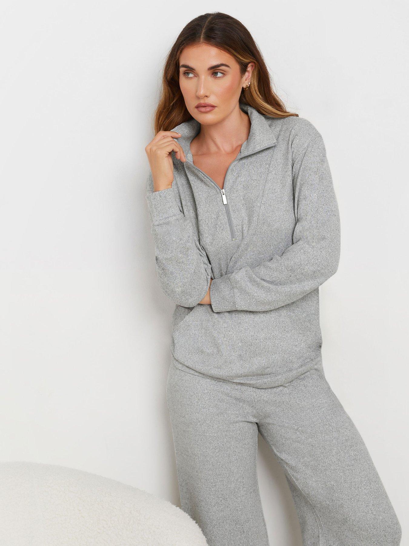 long-tall-sally-soft-touch-cuffed-zip-top-grey