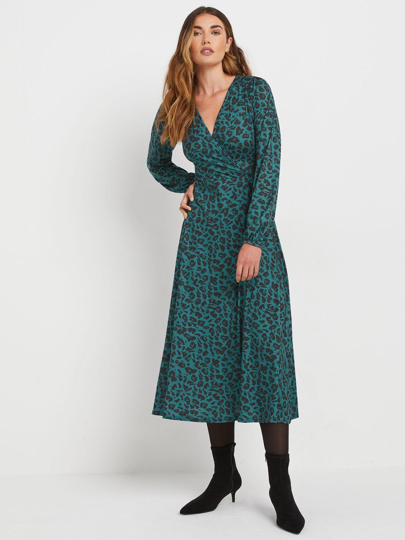 long-tall-sally-animal-wrap-dress-green