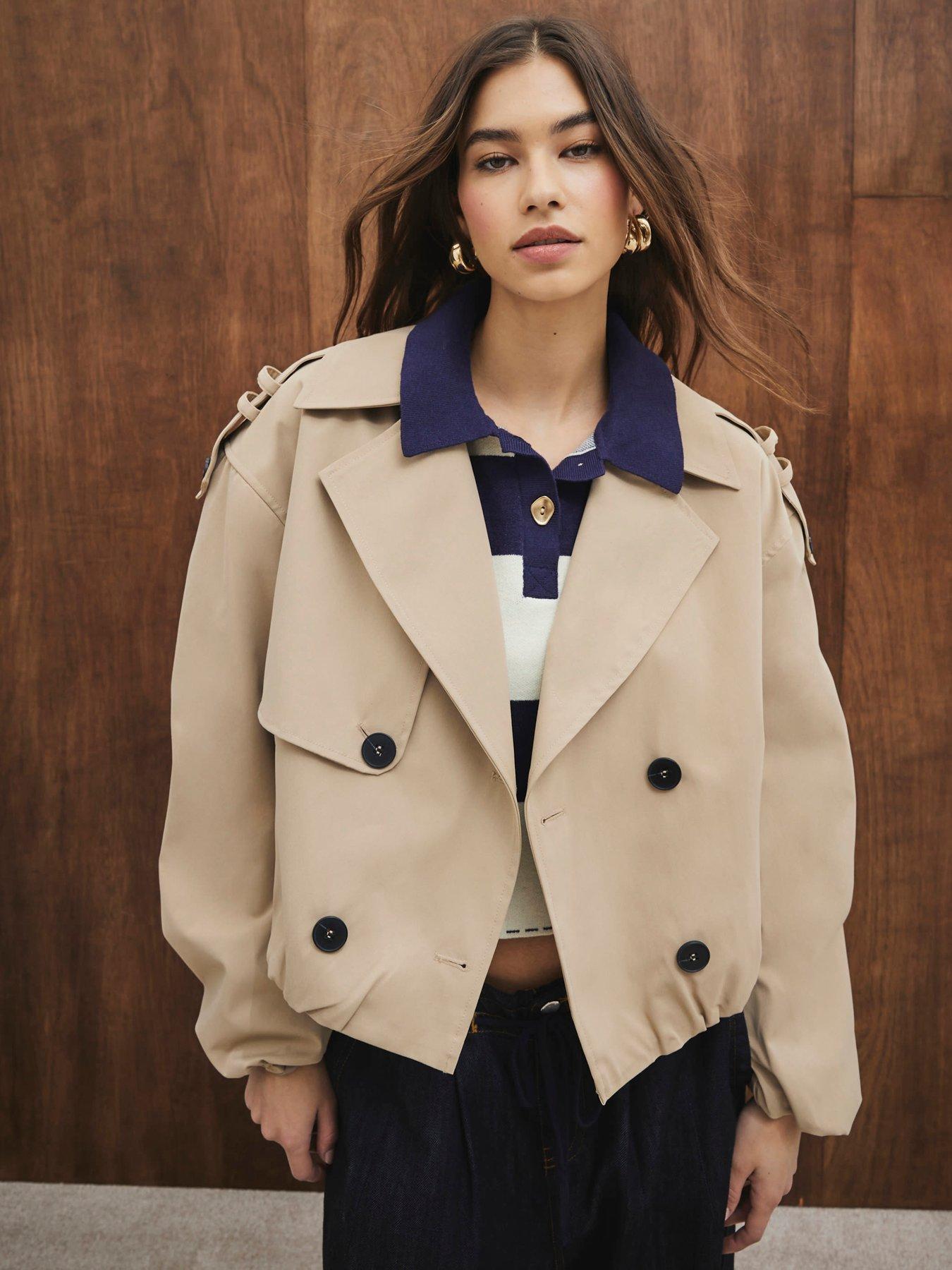 river-island-short-bubble-hem-trench-beigefront