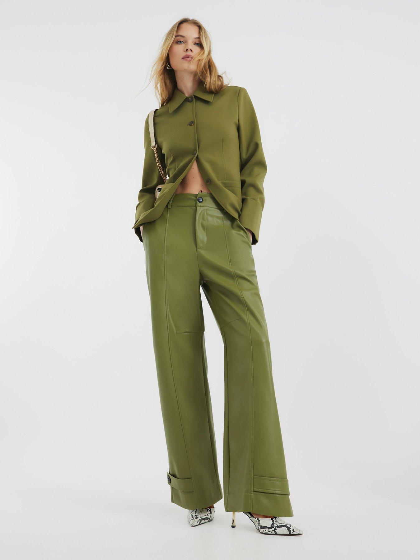 river-island-cuff-detail-wide-leg-trouser-green