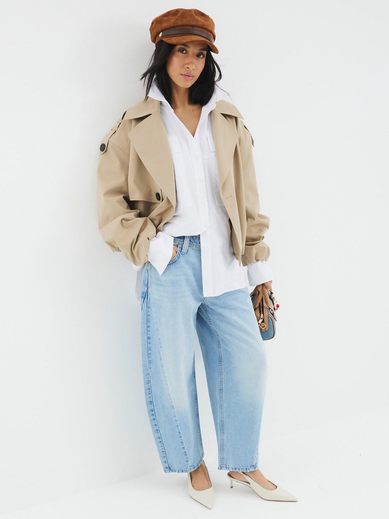 Image 3 of 4 of River Island Seam Barrel Jeans - Light Blue