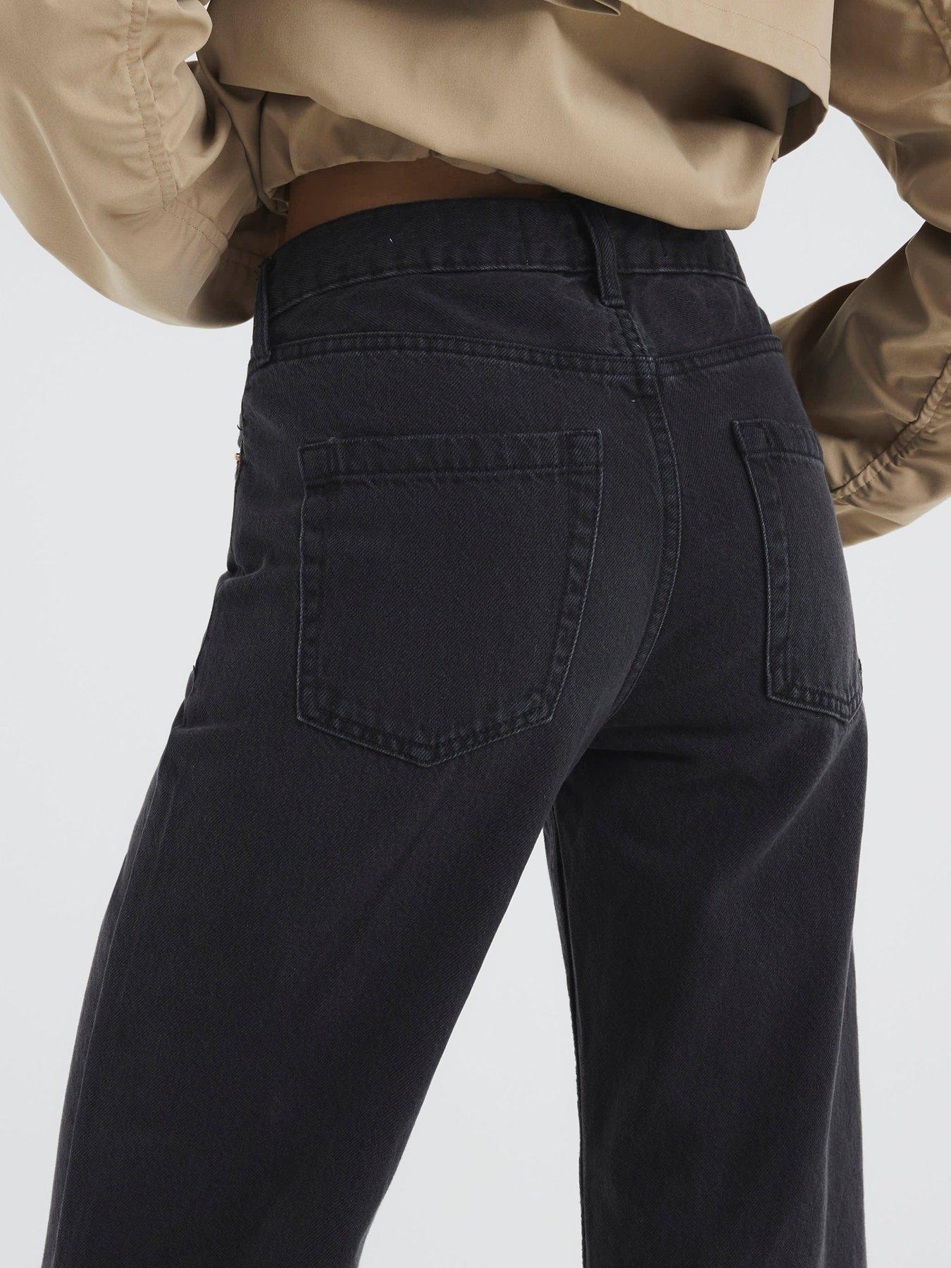 Image 2 of 4 of River Island Relaxed Straight Leg Jeans - Black