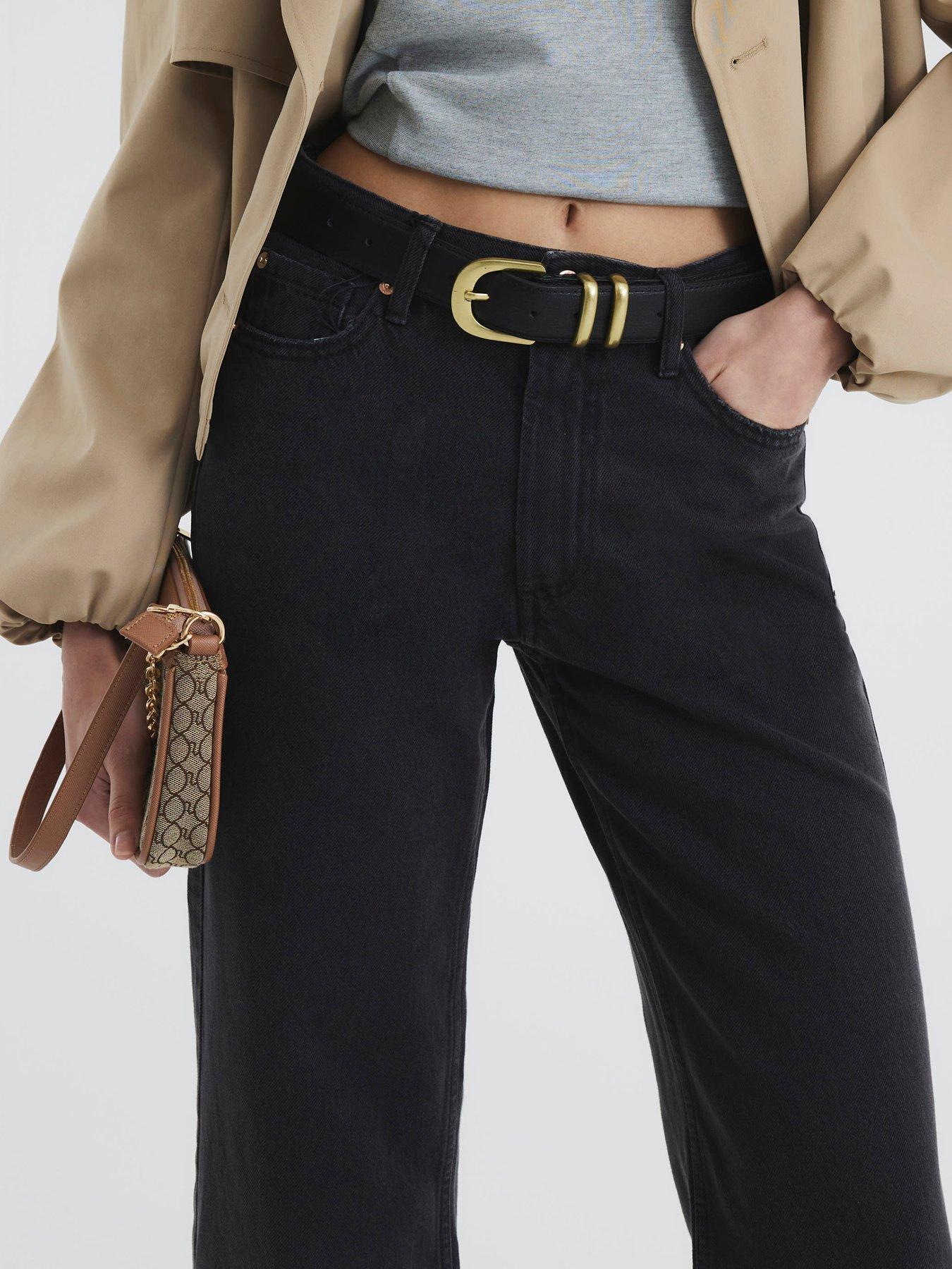 Image 3 of 4 of River Island Relaxed Straight Leg Jeans - Black