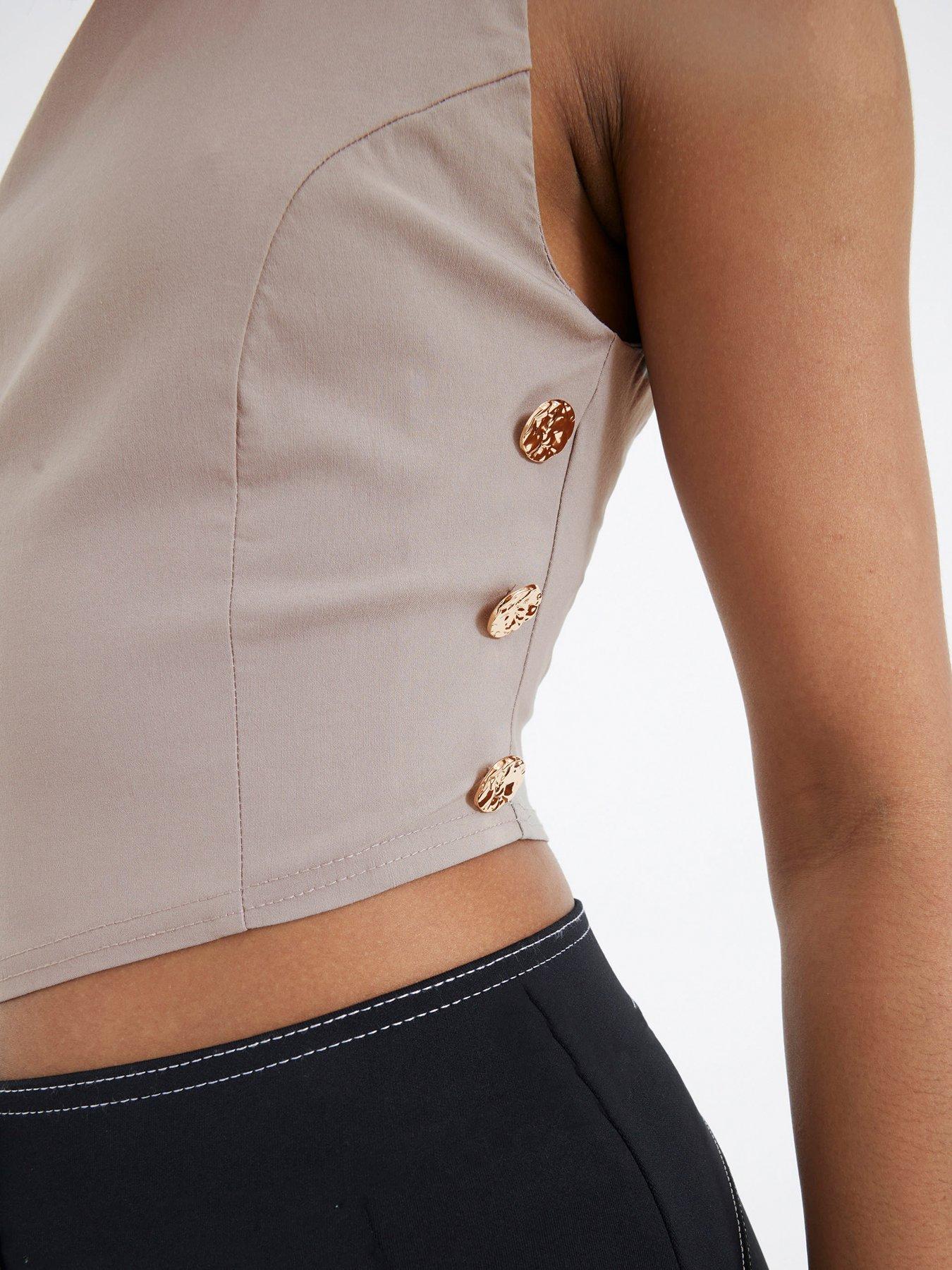 river-island-button-crop-shell-top-browndetail