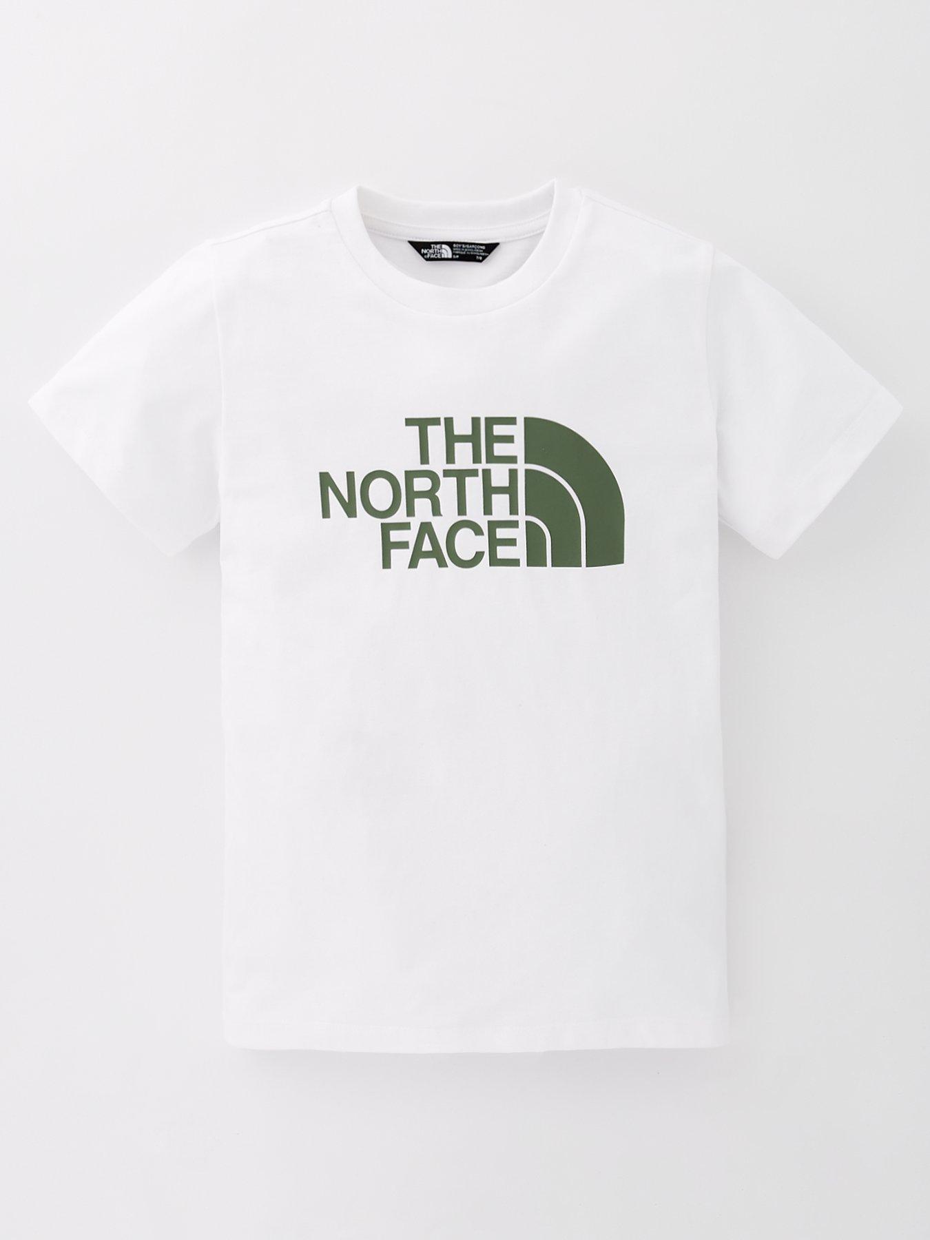 Image 1 of 4 of THE NORTH FACE Boy's Short Sleeve Easy Tee - White/Green