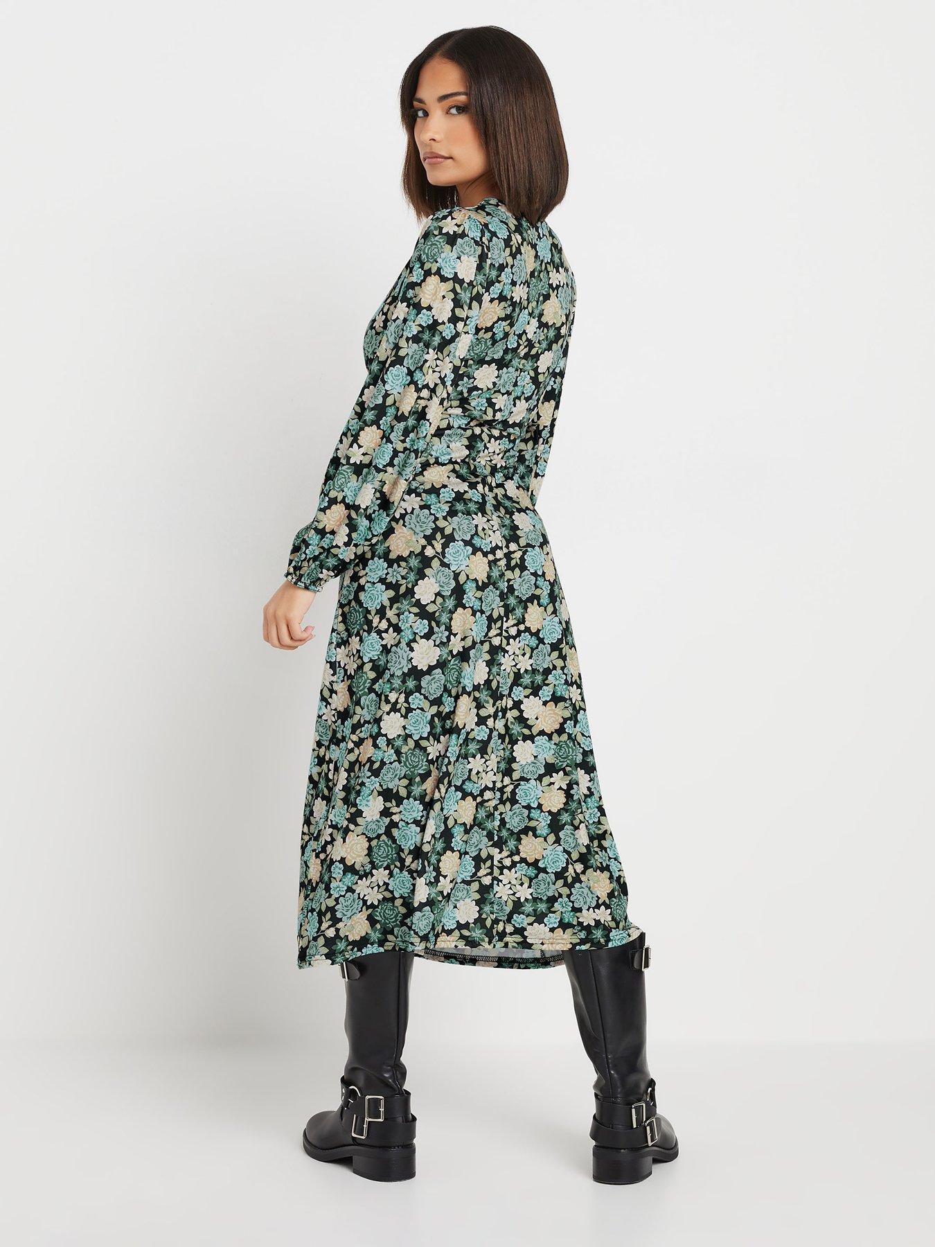 pixiegirl-petite-floral-empire-long-sleeve-midi-dress-greenstillFront