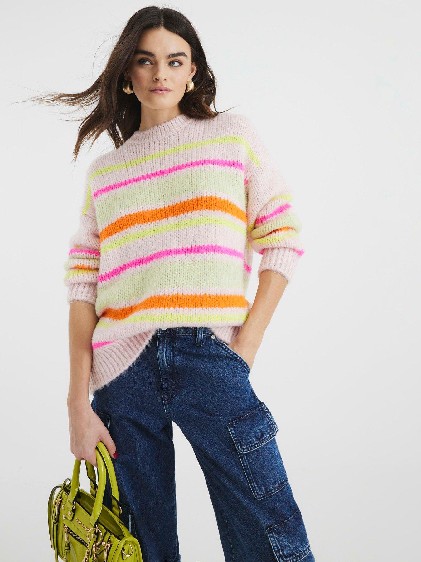 river-island-stripe-jumper-pink