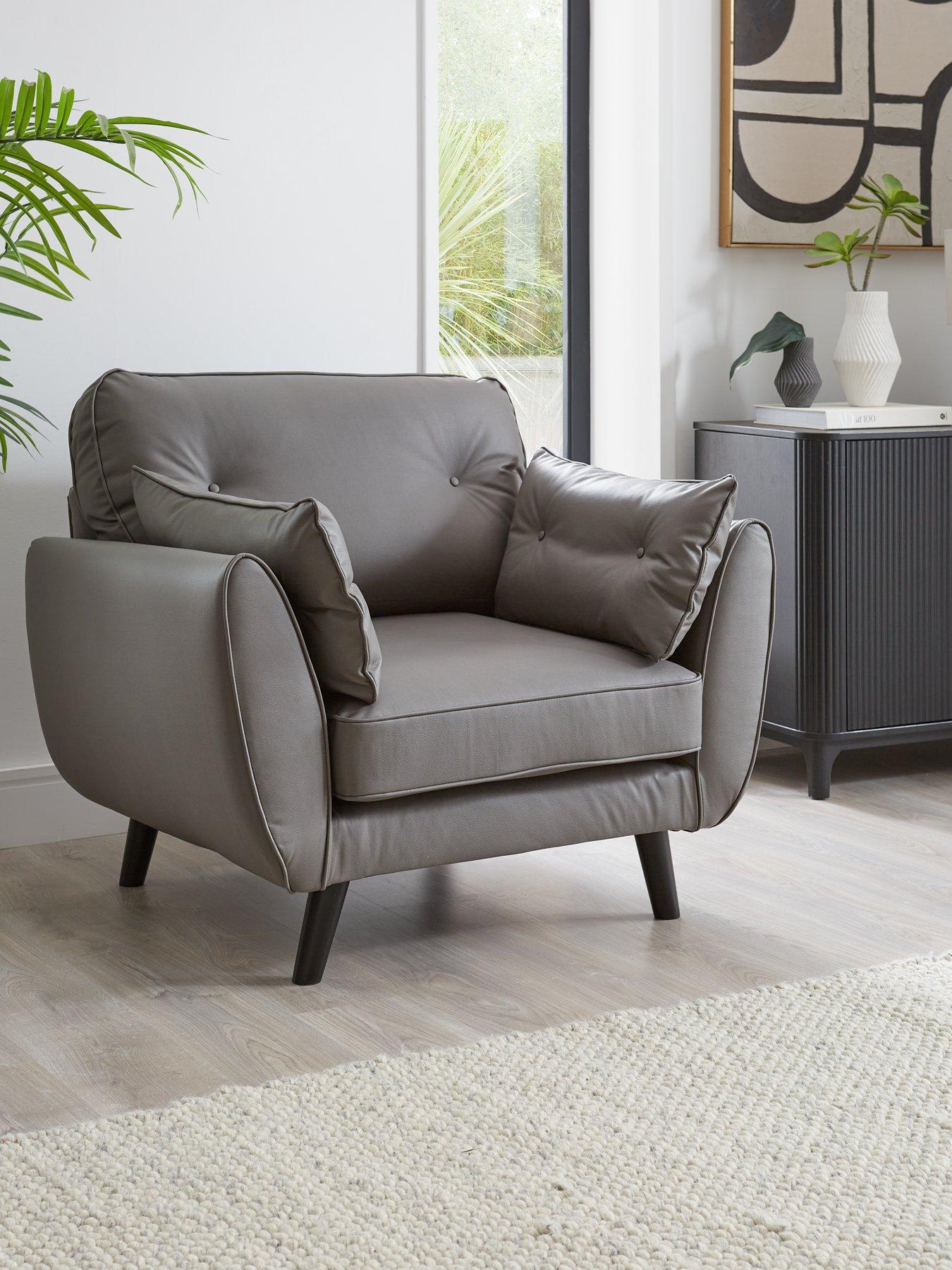 Image 1 of 7 of Very Home Paulo Faux Leather Standard Back Armchair&nbsp;- FSC&reg; Certified