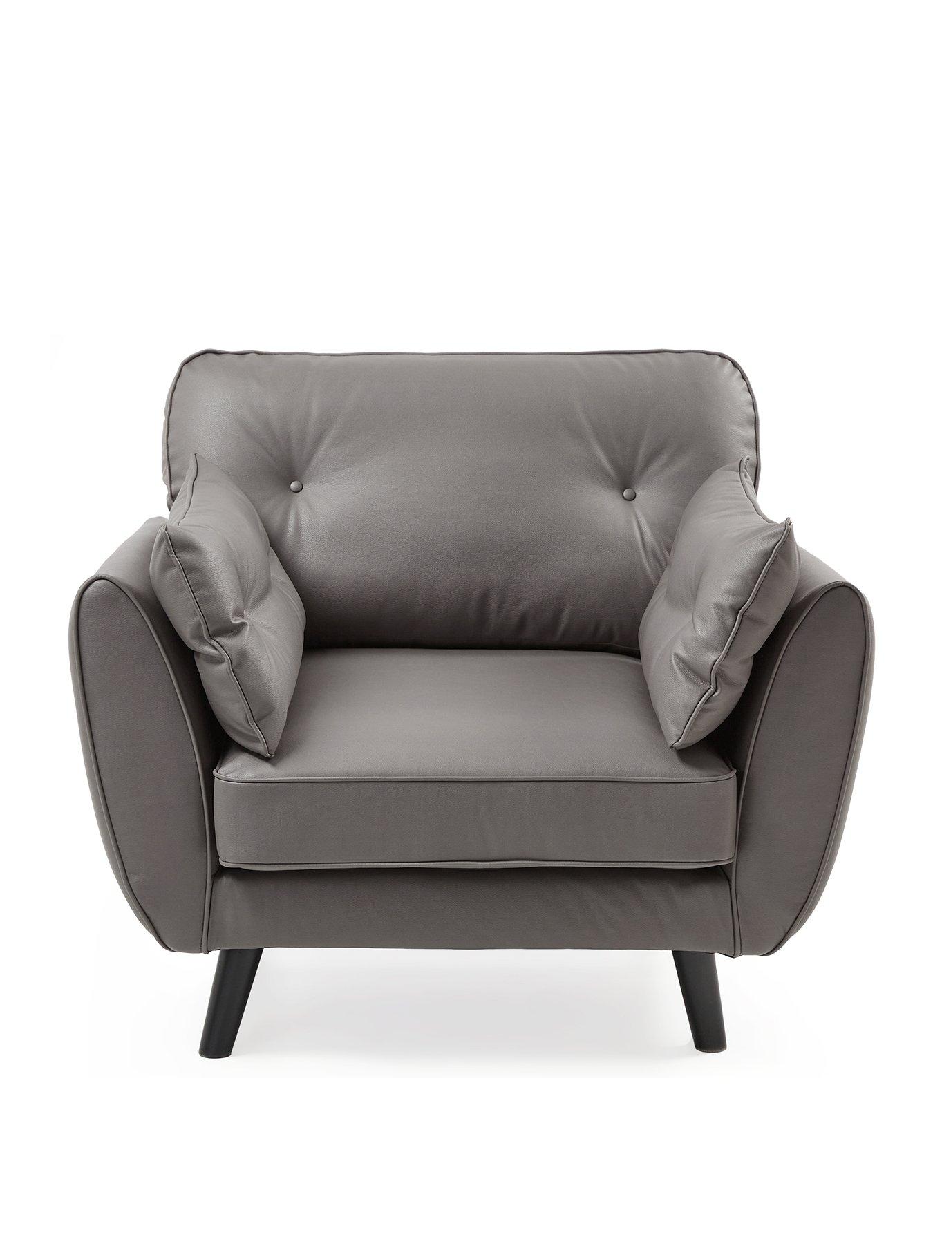 Image 2 of 7 of Very Home Paulo Faux Leather Standard Back Armchair&nbsp;- FSC&reg; Certified
