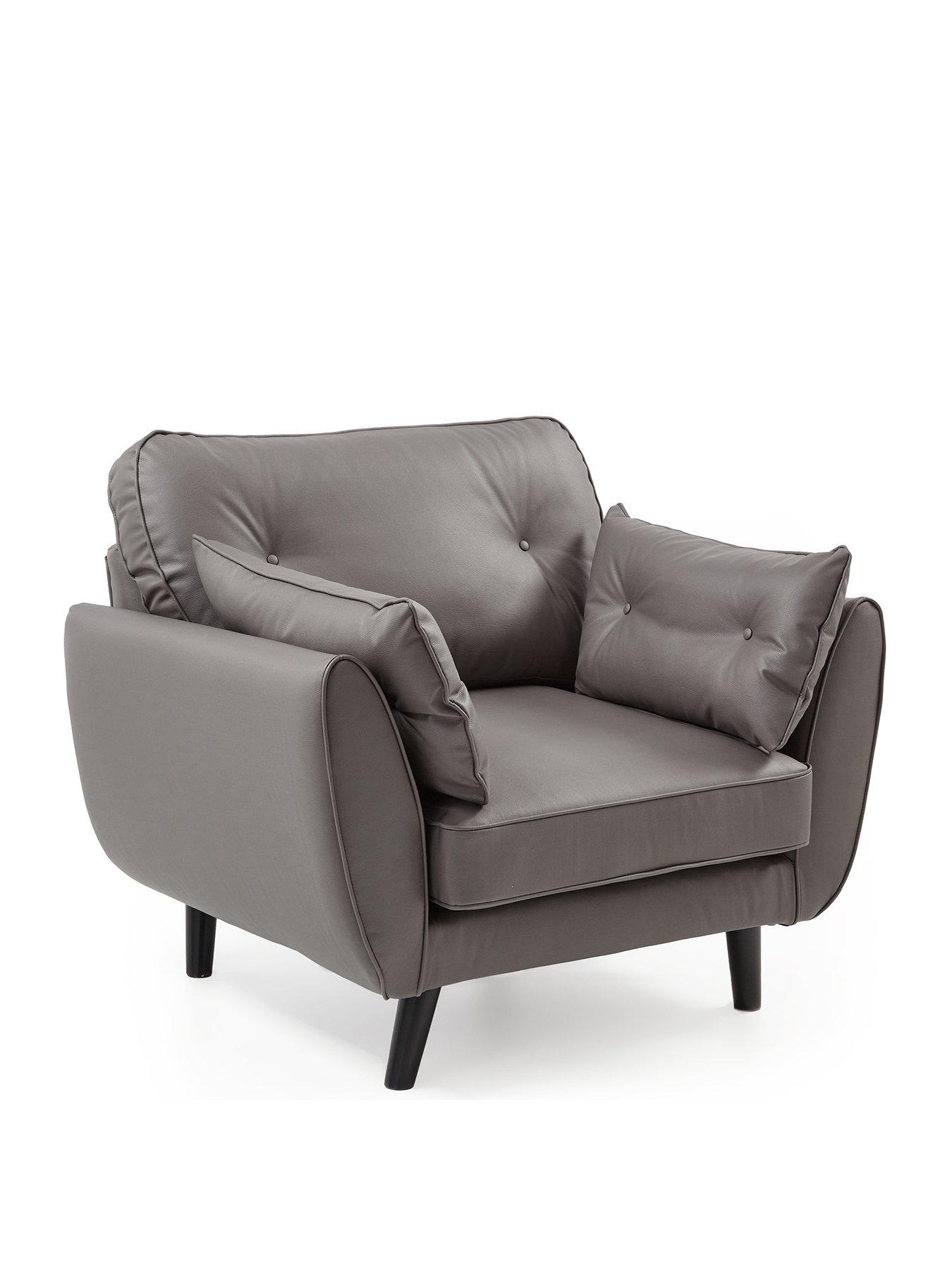 Image 3 of 7 of Very Home Paulo Faux Leather Standard Back Armchair&nbsp;- FSC&reg; Certified