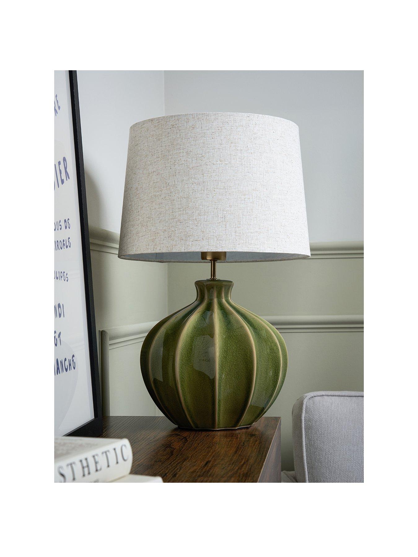 Image 2 of 5 of The Very Collection Large Ceramic Ripple Table Lamp