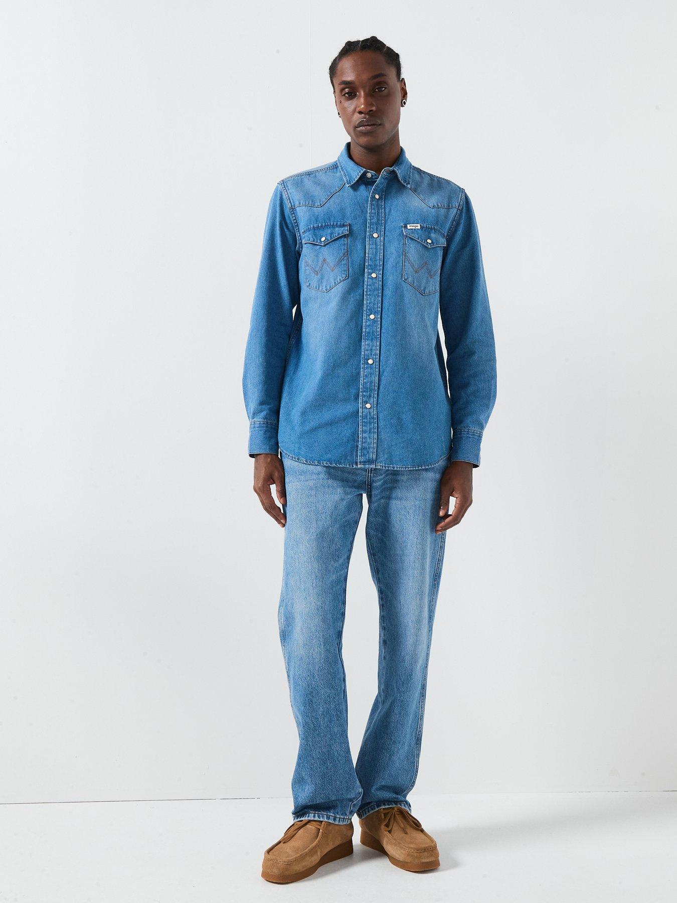 wrangler-long-sleeve-western-denim-shirt--blueback