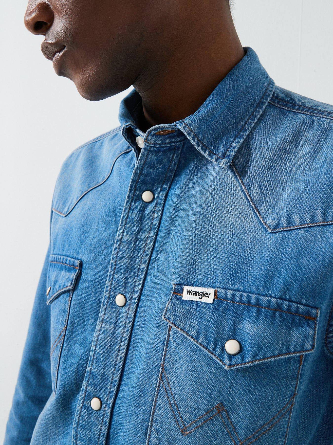 wrangler-long-sleeve-western-denim-shirt--blueoutfit