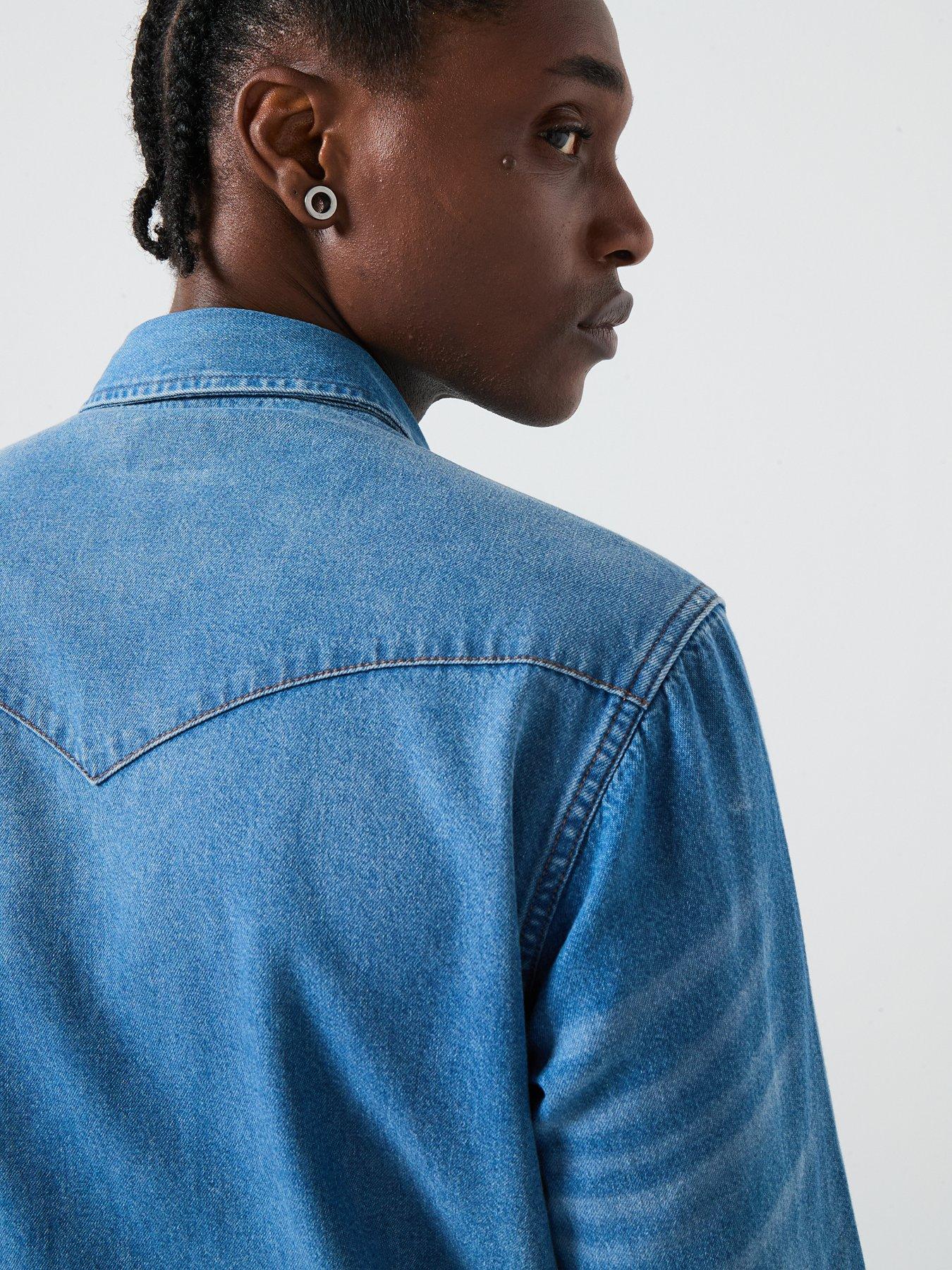 wrangler-long-sleeve-western-denim-shirt--bluedetail
