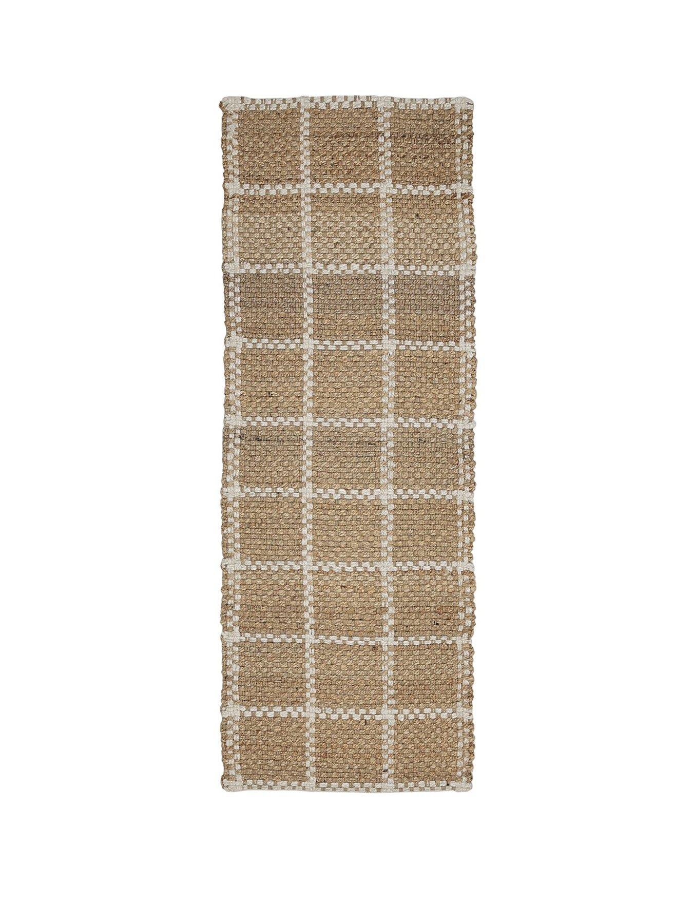Image 2 of 4 of The Very Collection Jute Check Runner - Natural