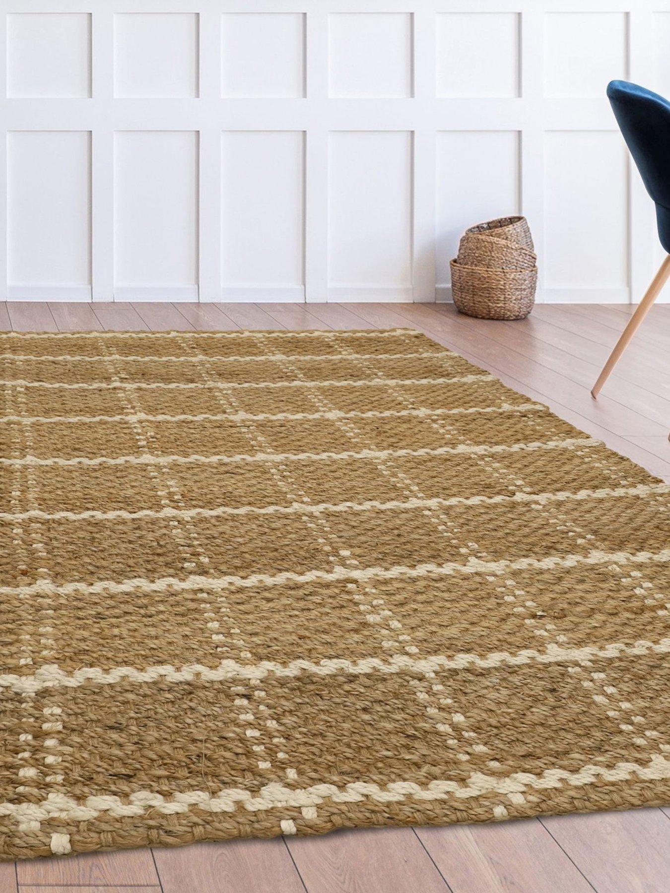 The Very Collection Jute Check Rug - Natural