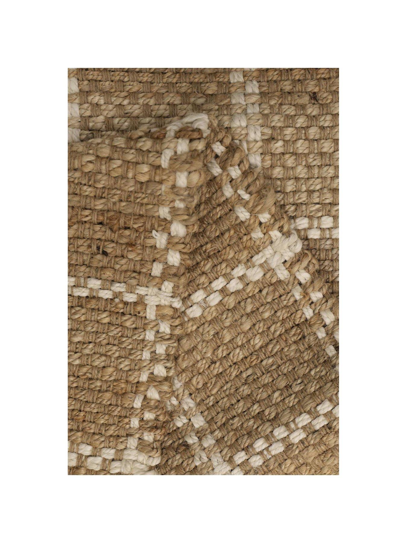 Image 4 of 4 of The Very Collection Jute Check Rug - Natural