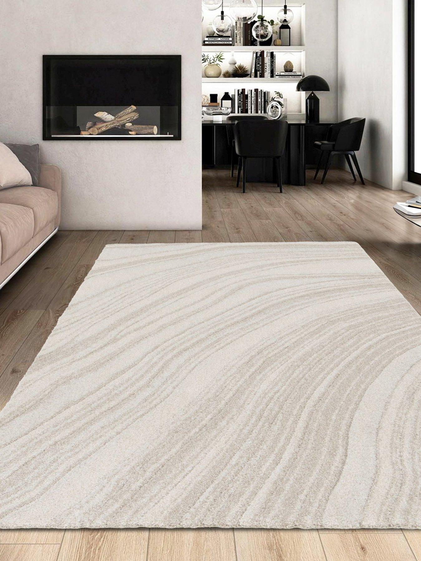 The Very Collection Pure Microfibre Textured Wave Rug - Natural | Very ...
