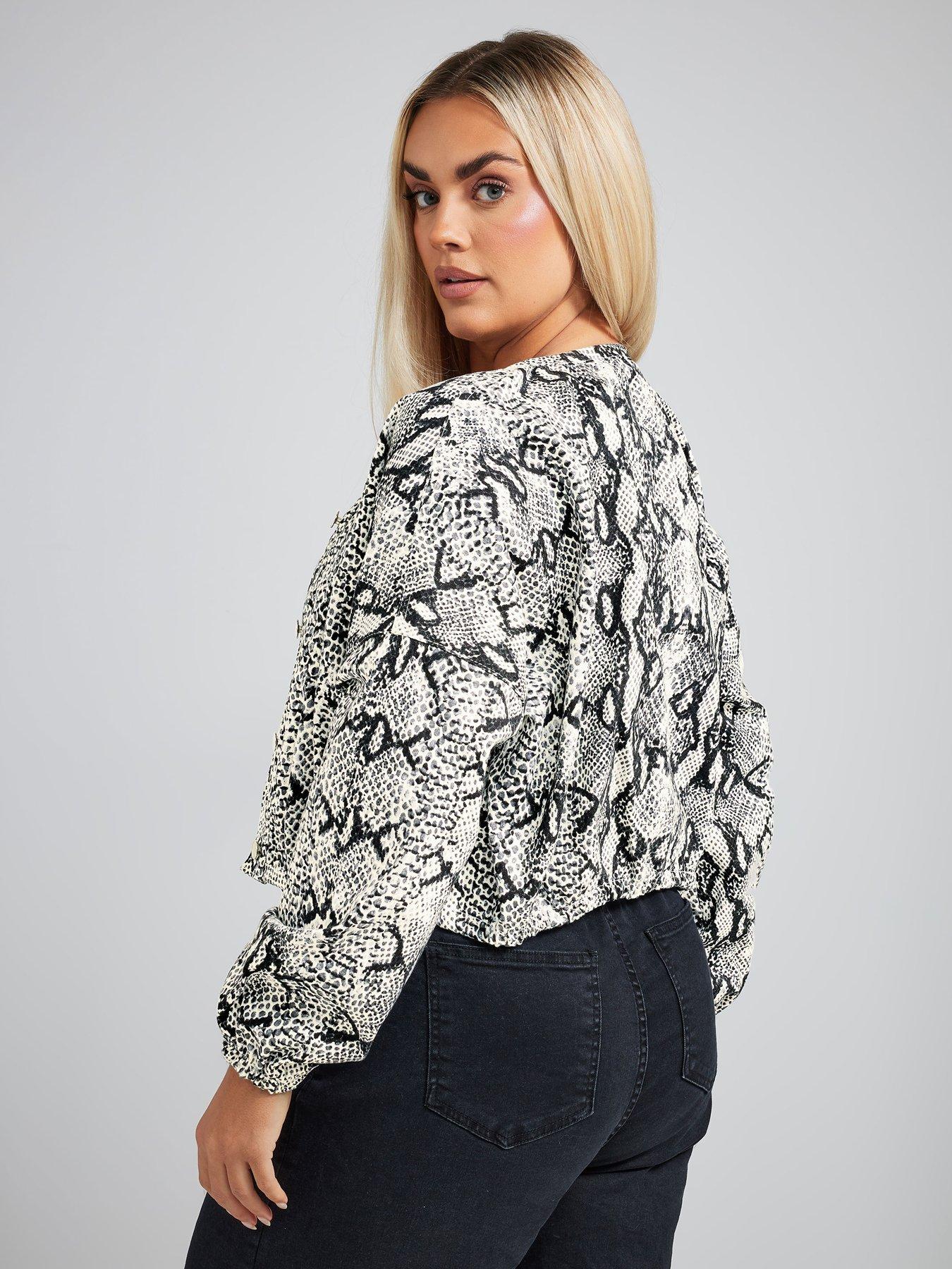 yours-curve-snake-print-jacket-greystillFront