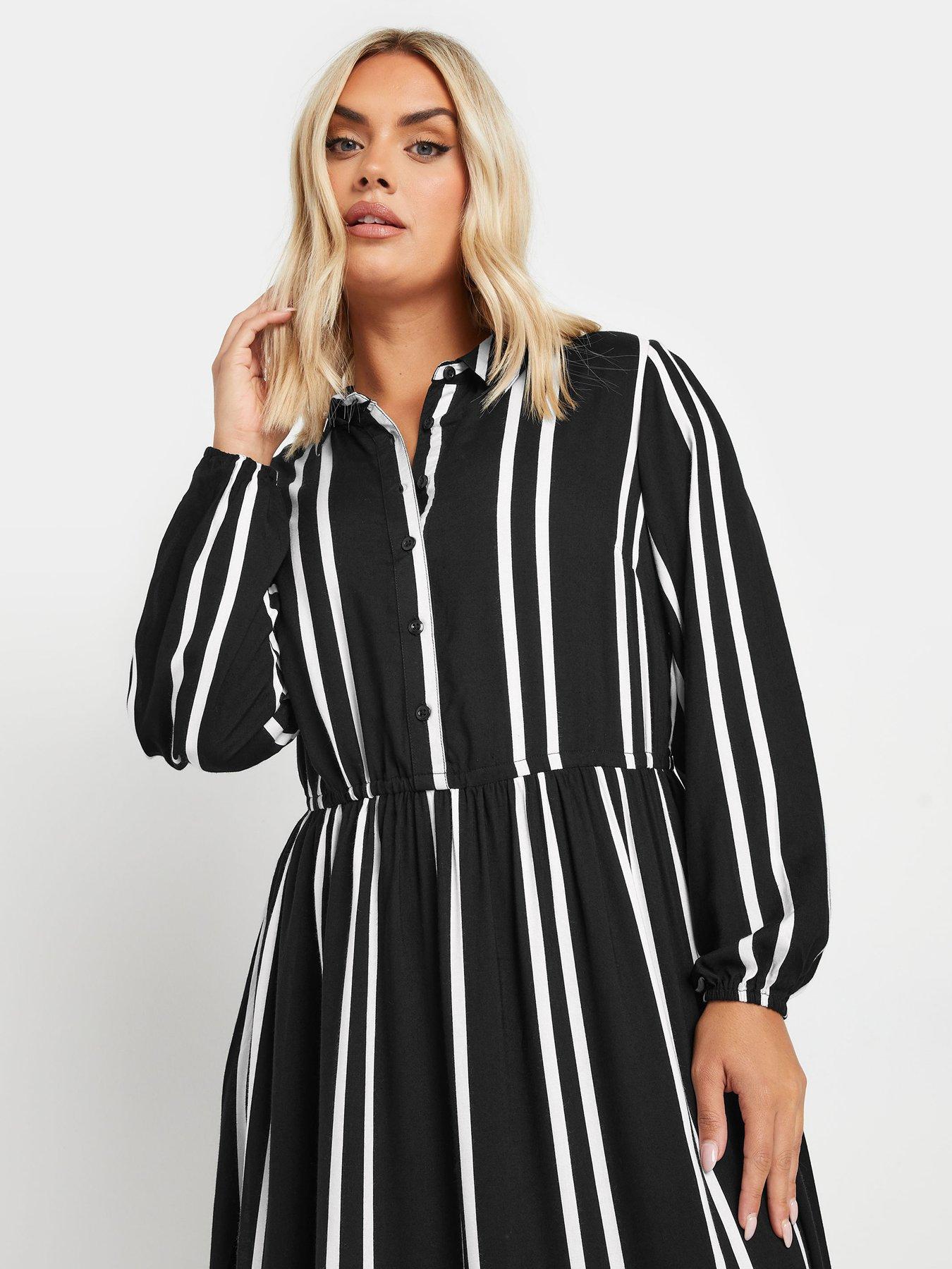 yours-curve-long-sleeve-stripe-shirt-dress-blackoutfit