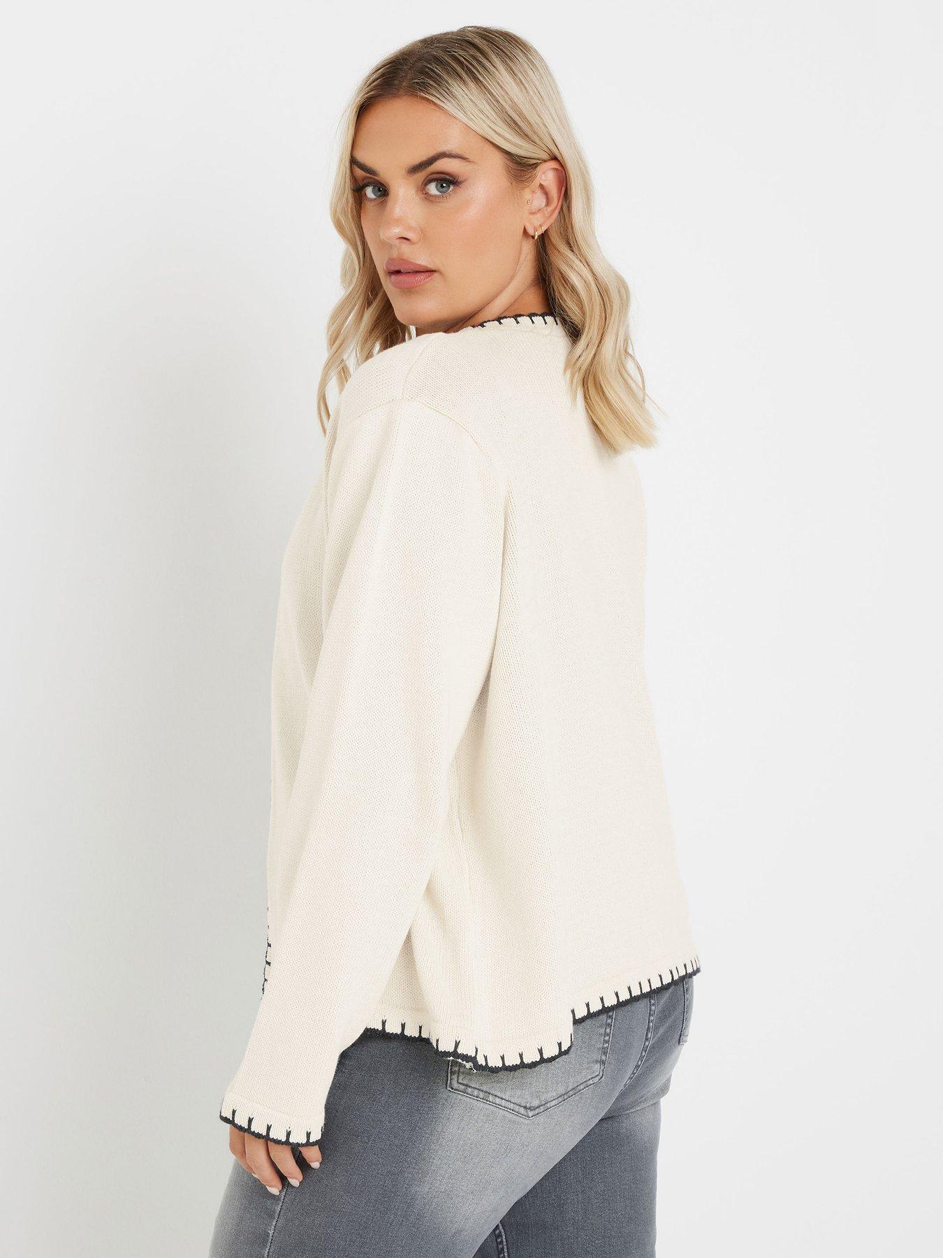 yours-curve-scalloped-edge-short-cardigan-ivorystillFront