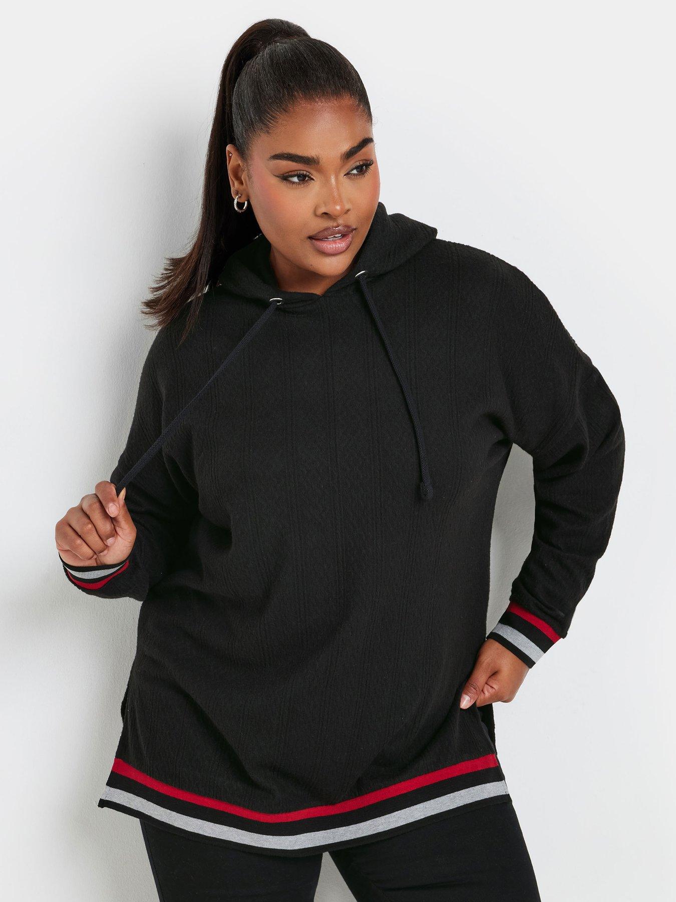 yours-curve-structured-hoodie-black