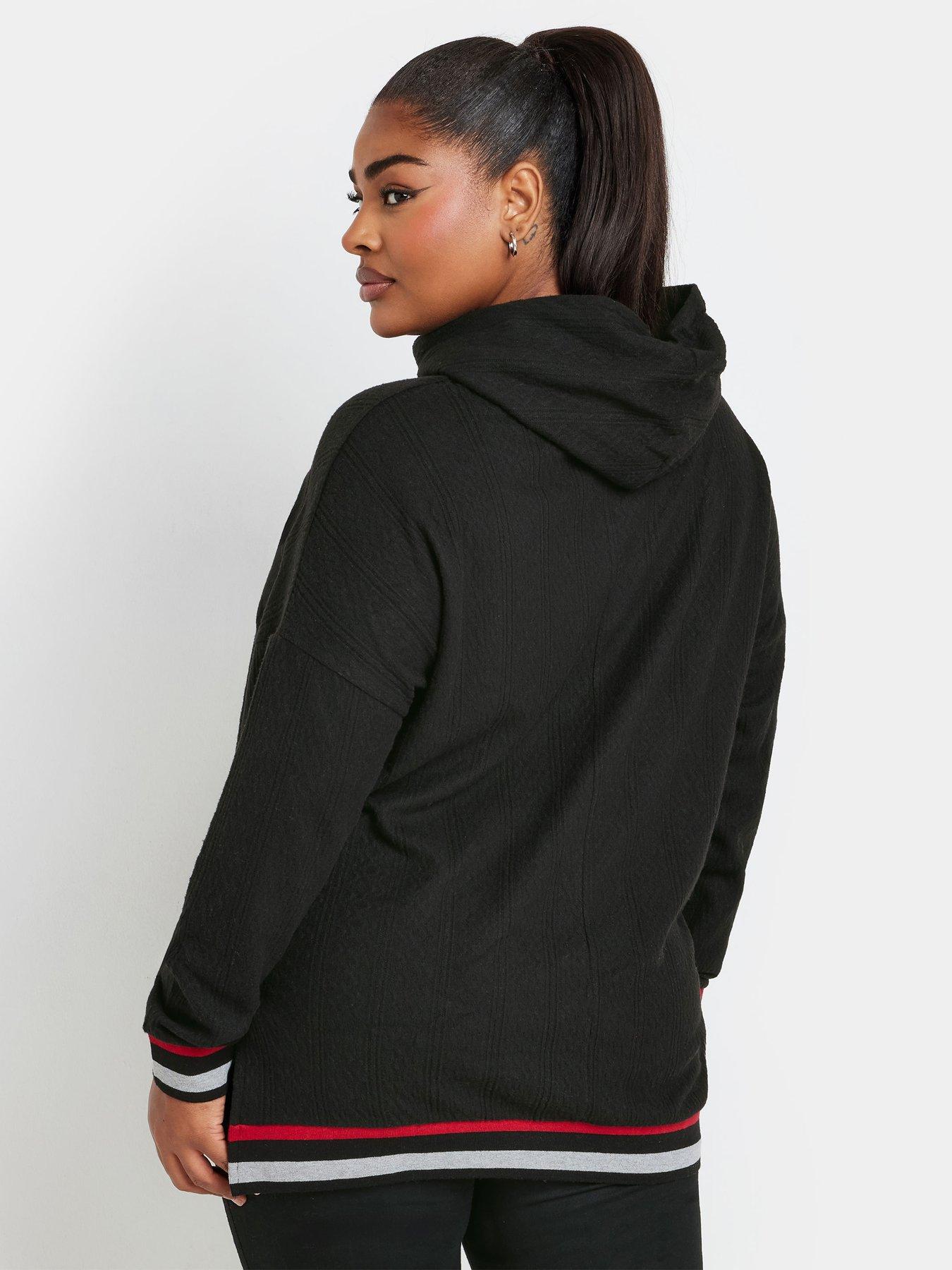 yours-curve-structured-hoodie-blackstillFront