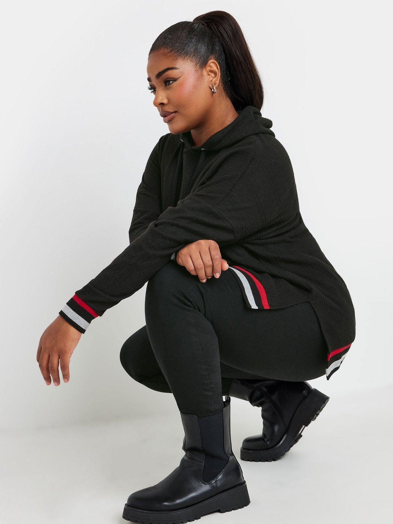 yours-curve-structured-hoodie-blackoutfit