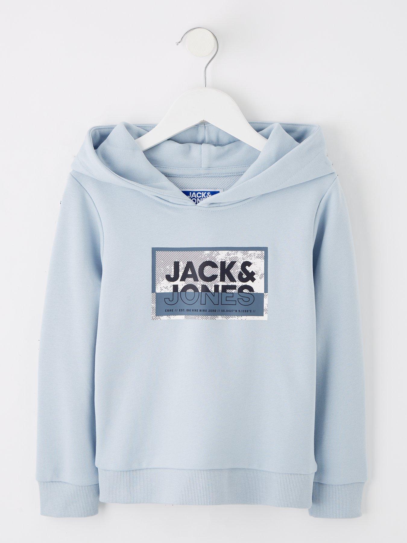 Image 1 of 4 of Jack & Jones Mini Younger Boys Logan Print Hoodie - Subdued - Blue