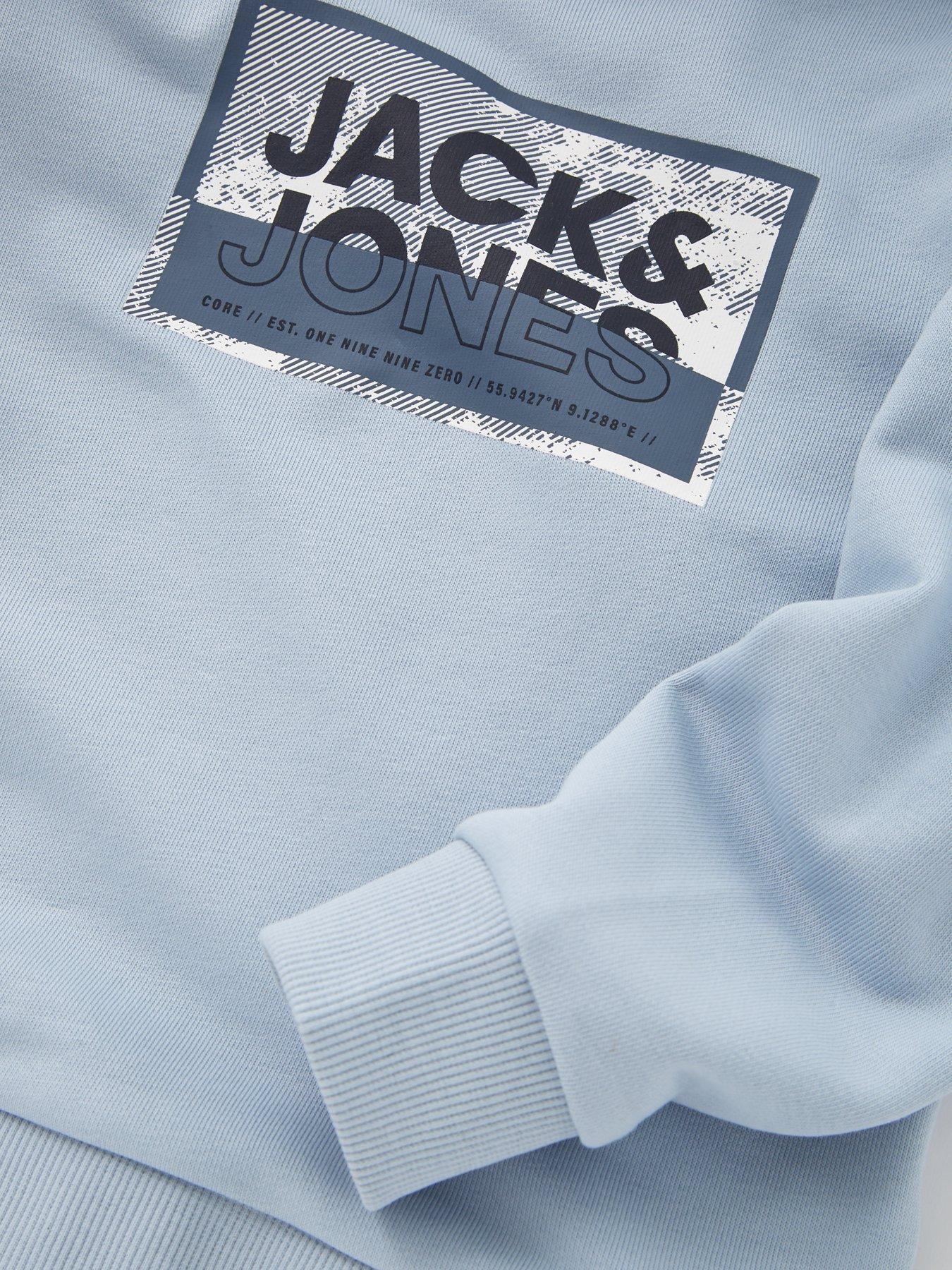 Image 4 of 4 of Jack & Jones Mini Younger Boys Logan Print Hoodie - Subdued - Blue