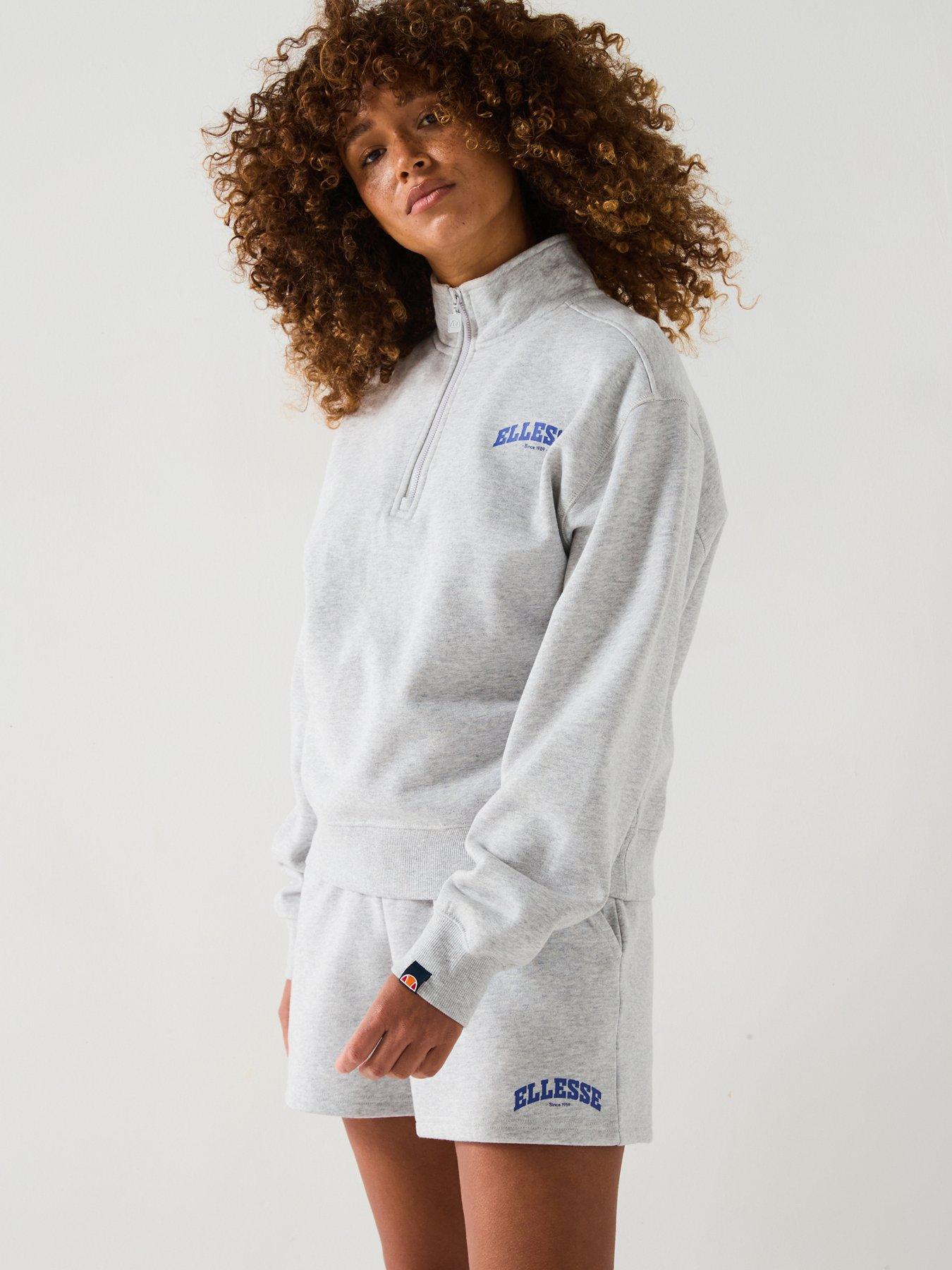 ellesse-womens-very-exclusive-gientra-sweatshirt-amp-short-set-grey