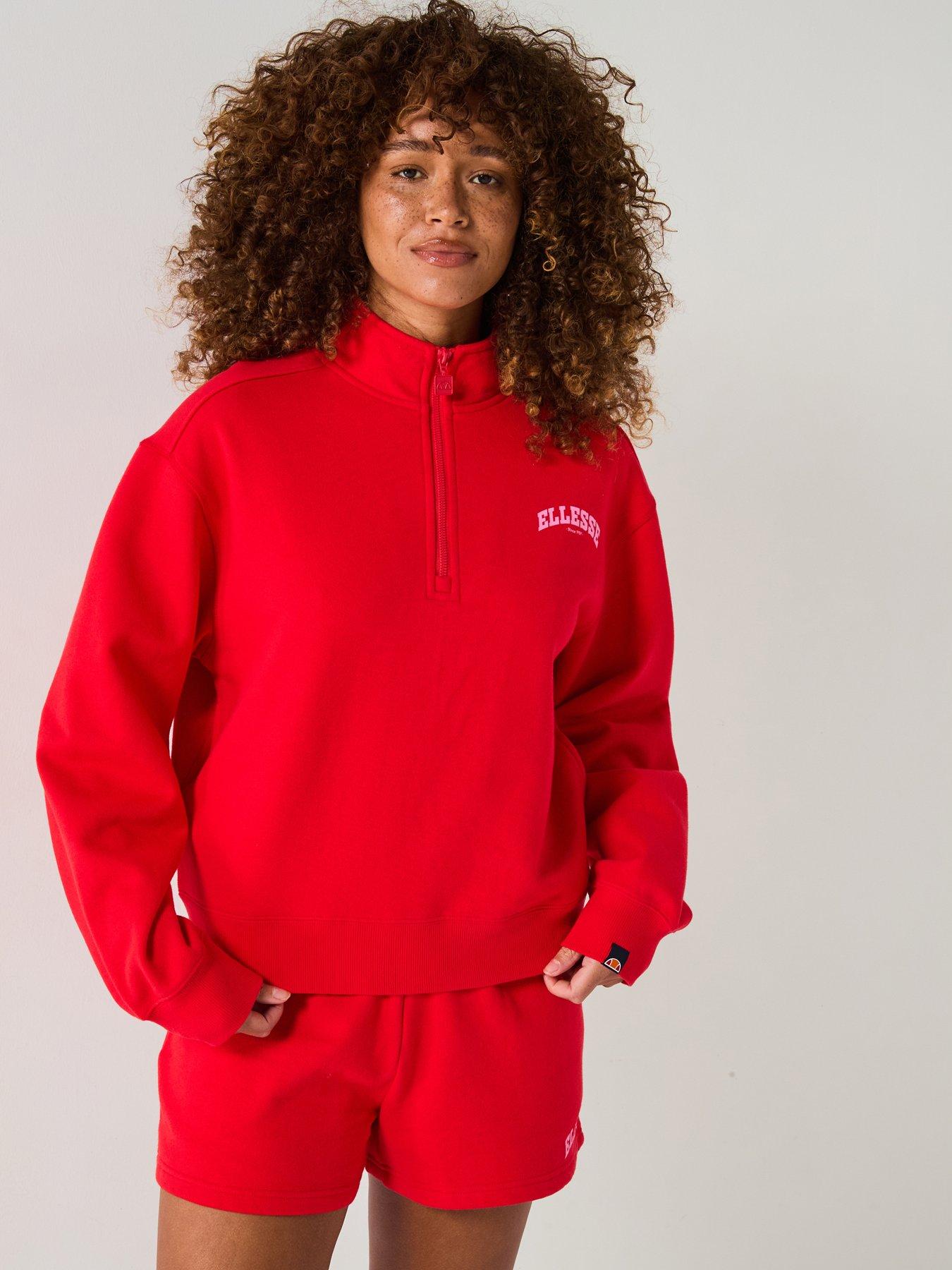 ellesse-womens-very-exclusive-gientra-sweatshirt-amp-short-set-red