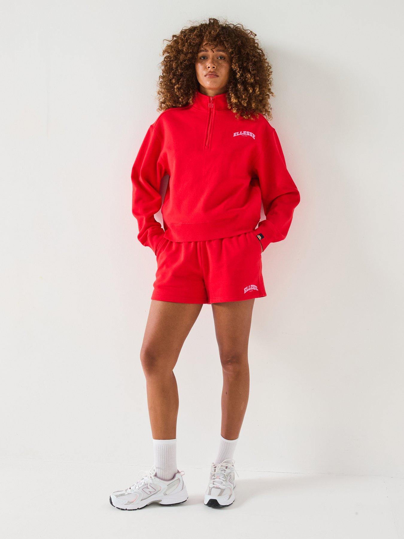 ellesse-womens-very-exclusive-gientra-sweatshirt-amp-short-set-redback