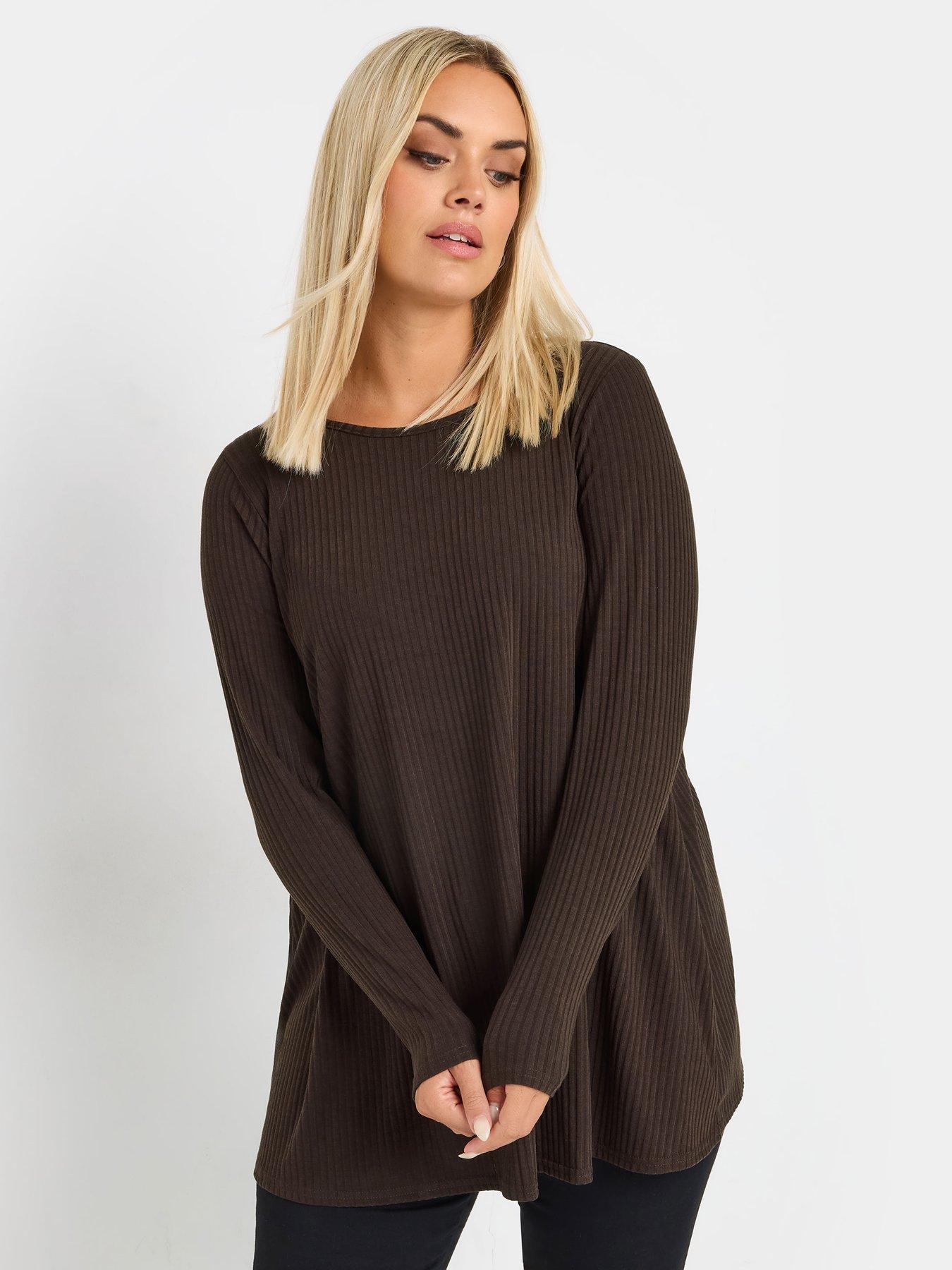 yours-curve-long-sleeve-swing-top-brown