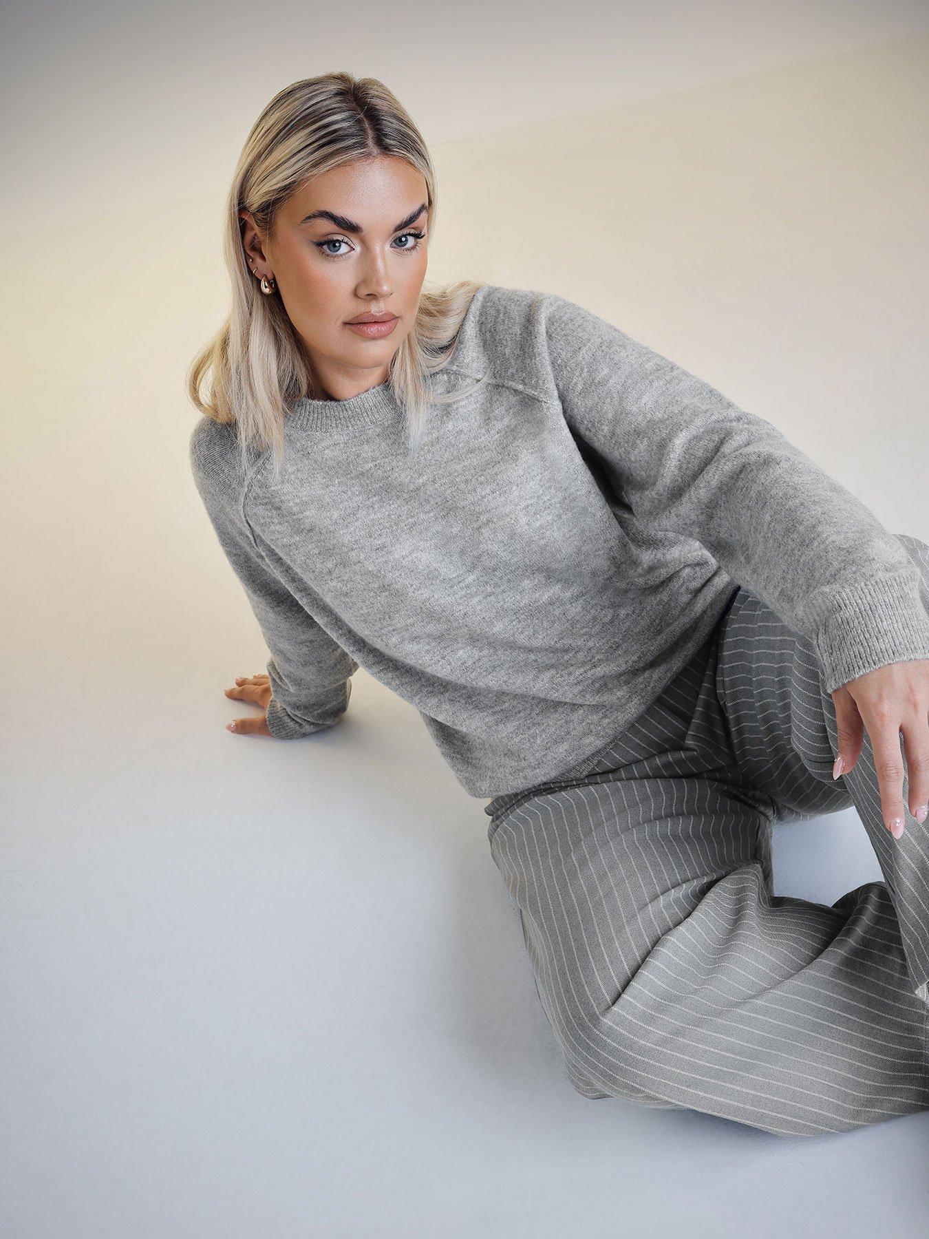 Image of Yours Curve Seam Detail Soft Jumper - Grey