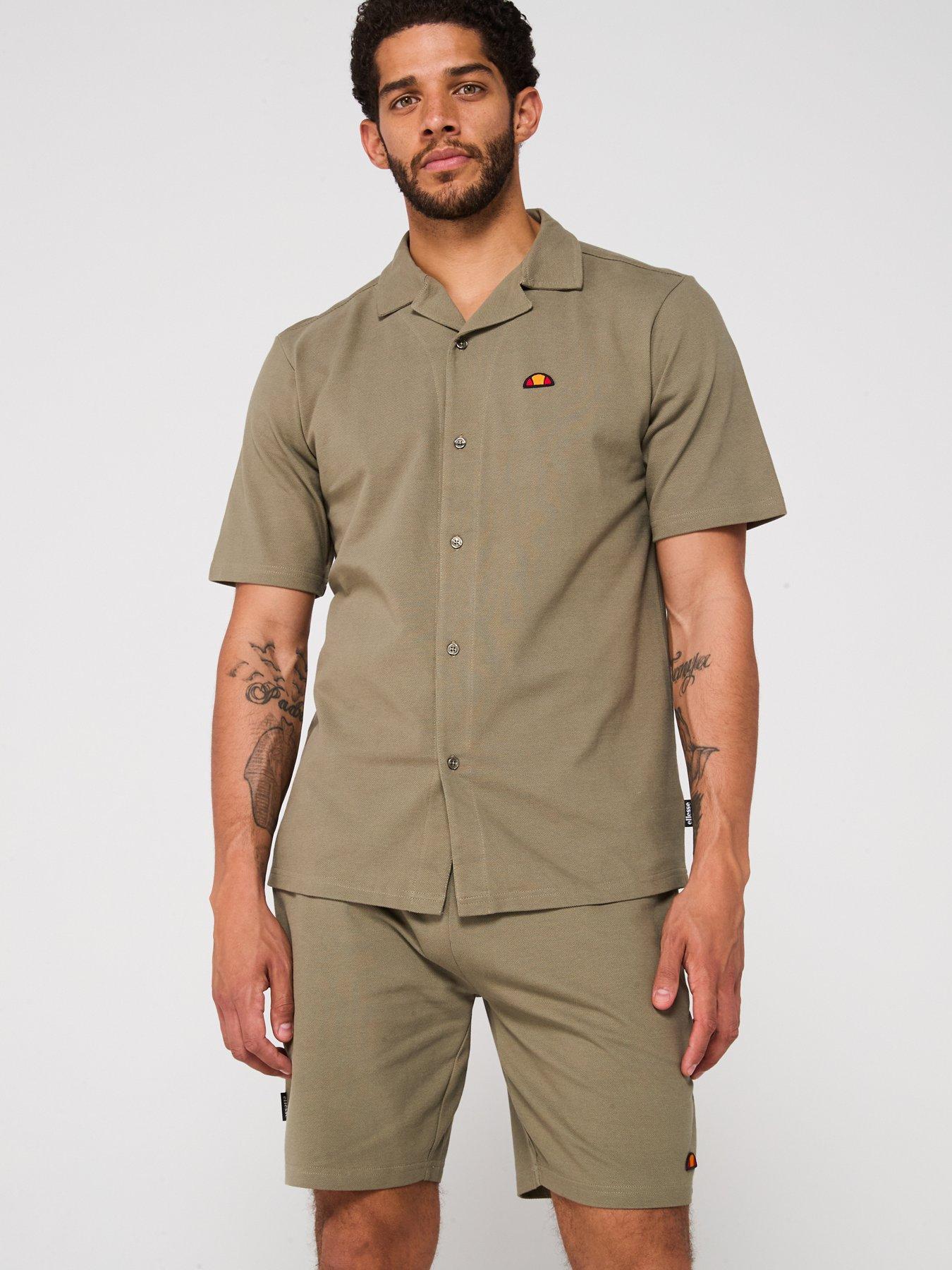 Ellesse Mens Very Exclusive Finita Shirt and Short Set - Khaki